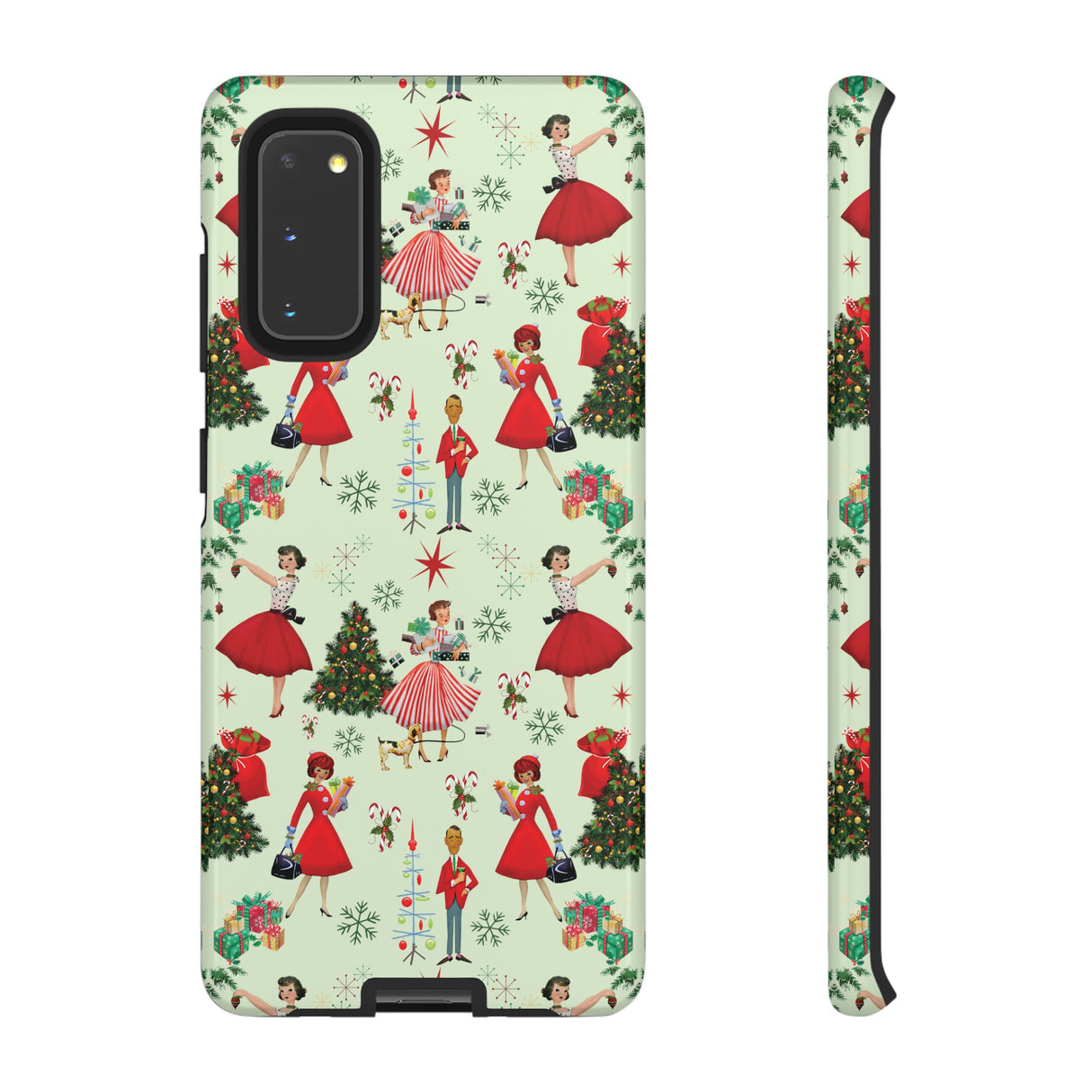 1950s Vintage Phone Case - Retro Christmas Design | Unique Holiday Protection for Your Device | Stylish & Durable Cover Gift for Her Phone 15, Samsung iPhone Samsung Accessory Gift for Her