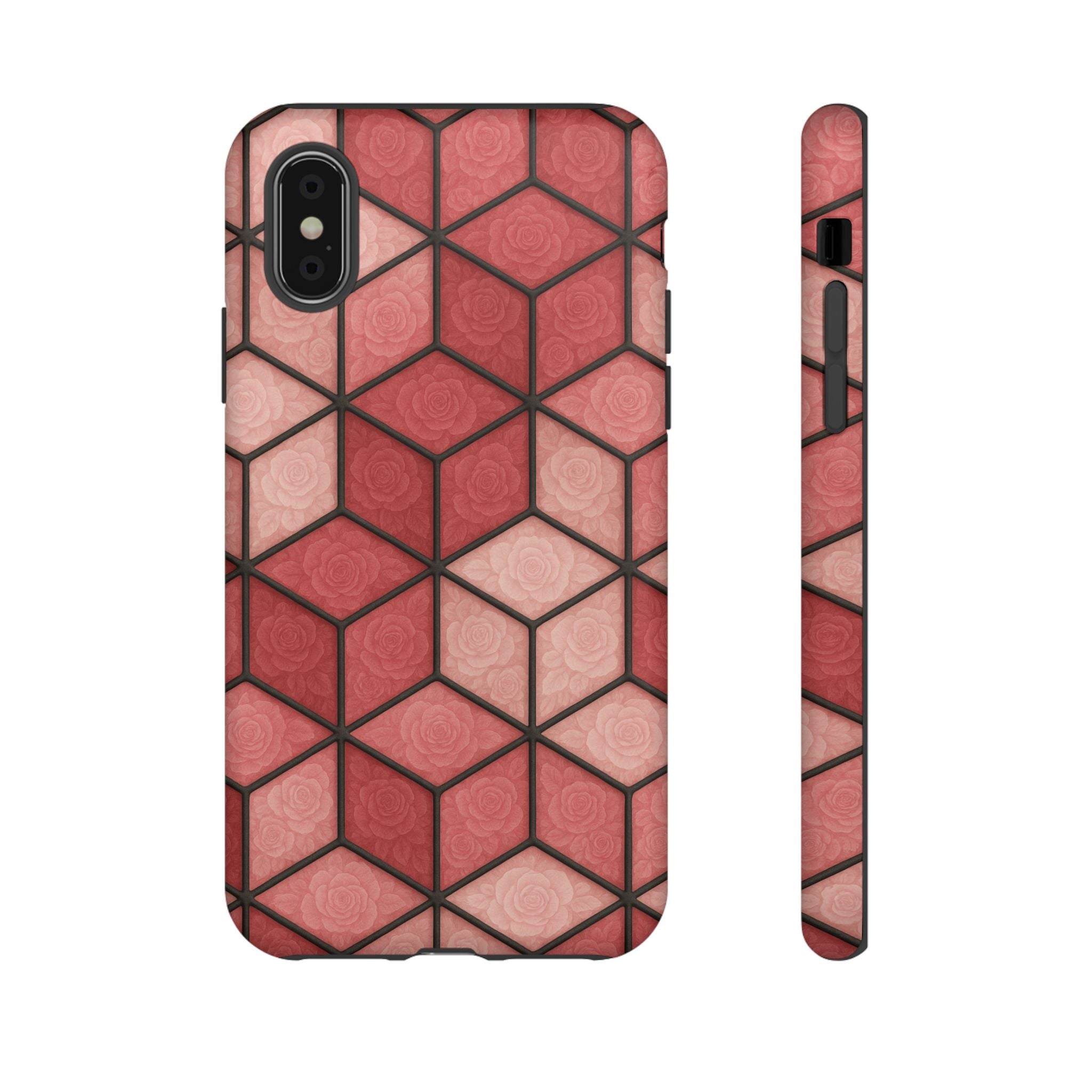 Geometric Stained Glass Illusion Phone Case Colorful Abstract Art, Aesthetic Protective Cover for iPhone, Samsung & Google, Unique Gift Idea Mom