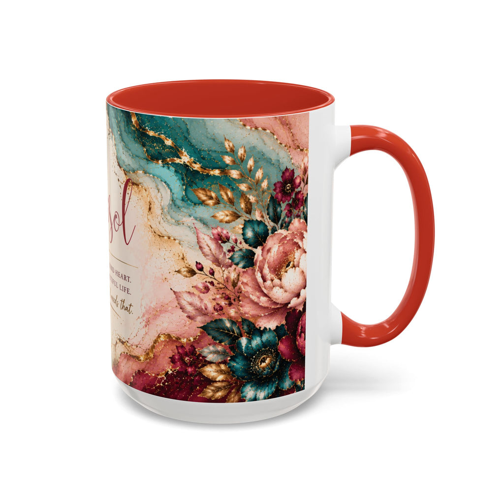 Personalized Name Mug for Women, Inspirational Color Handle Coffee Mug, 11 oz or 15 oz Gift for Her