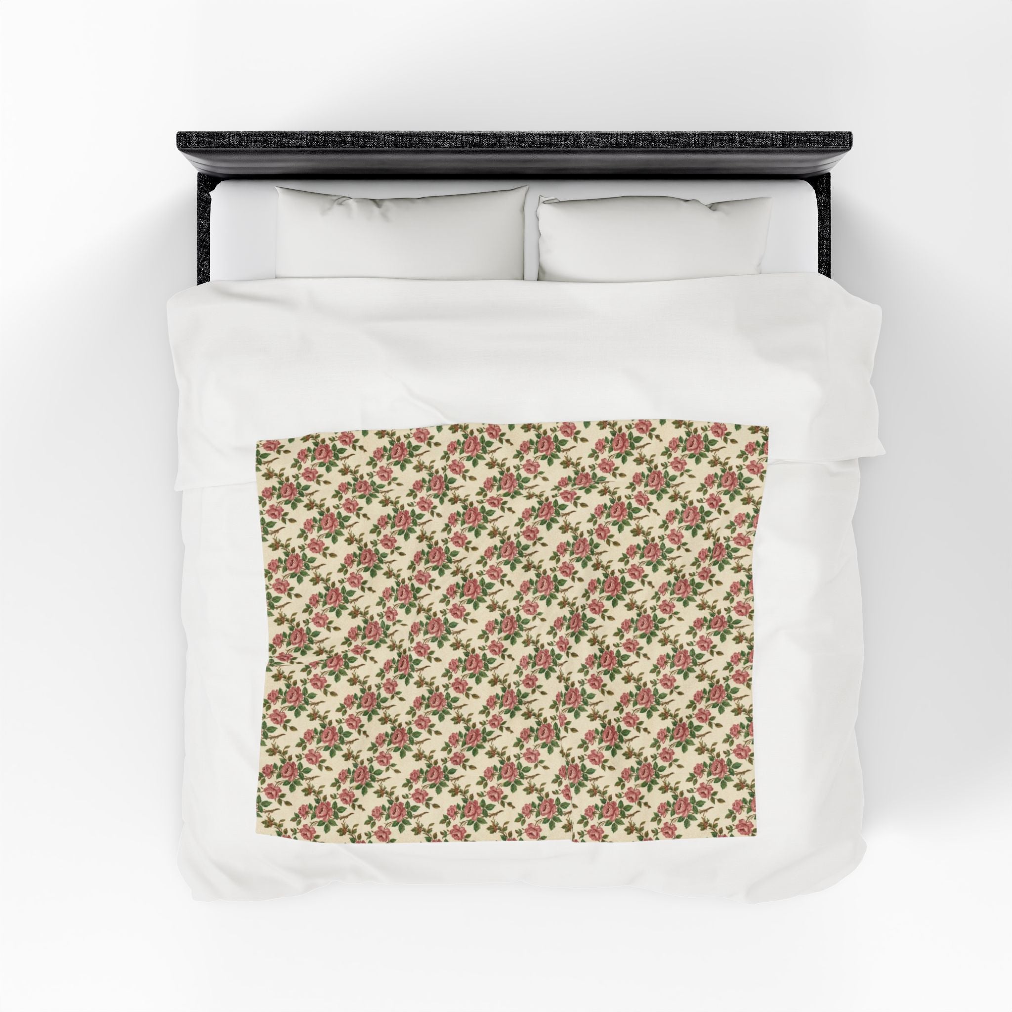 Couverture polaire rose vintage Franciscan - Plaid douillet