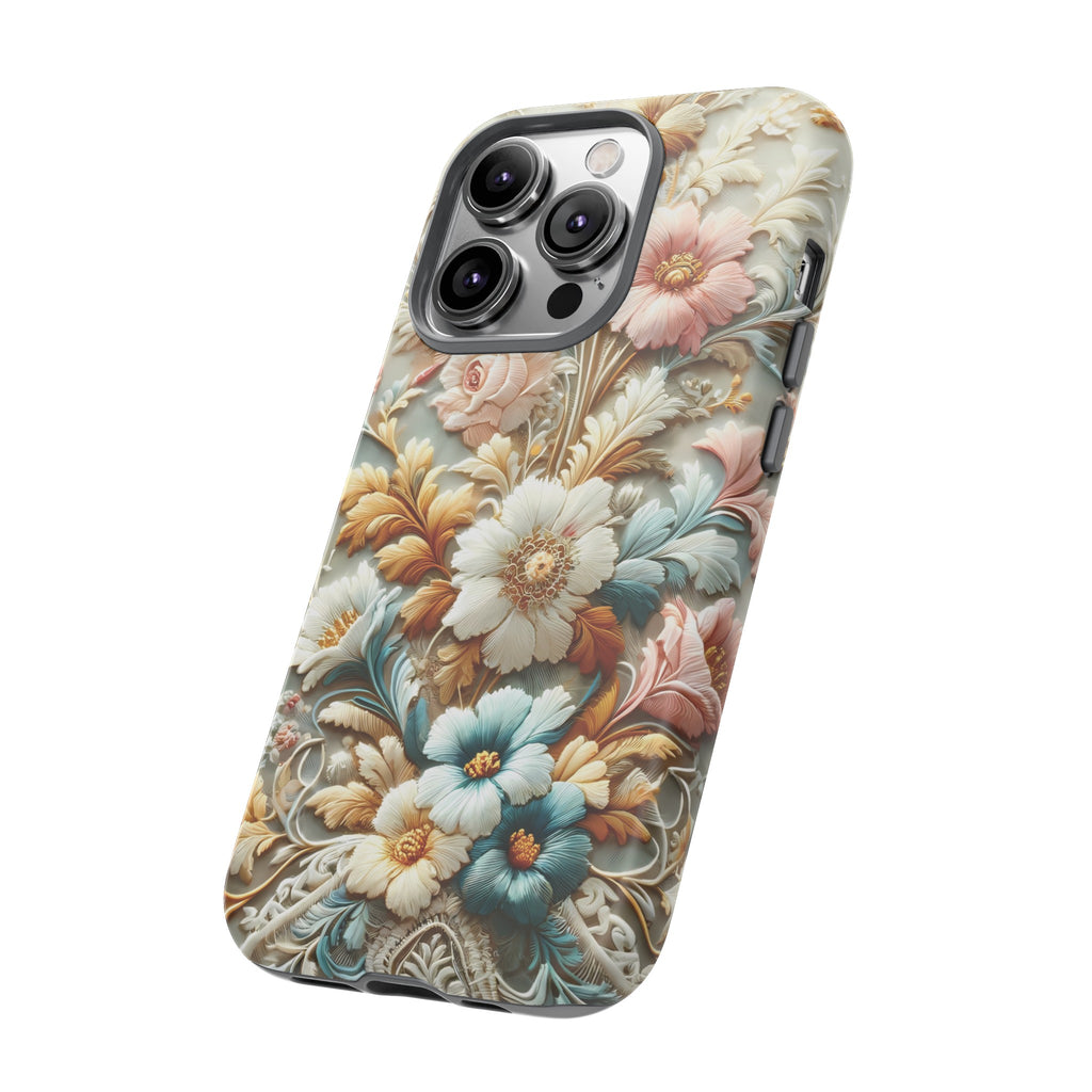 3D Elegant Faux Flowers Phone Case Stylish & Durable for iPhone Samsung Gift iPhone 15, 14, 13 Samsung Pixel Gift for Mom Accessory Gift for Her