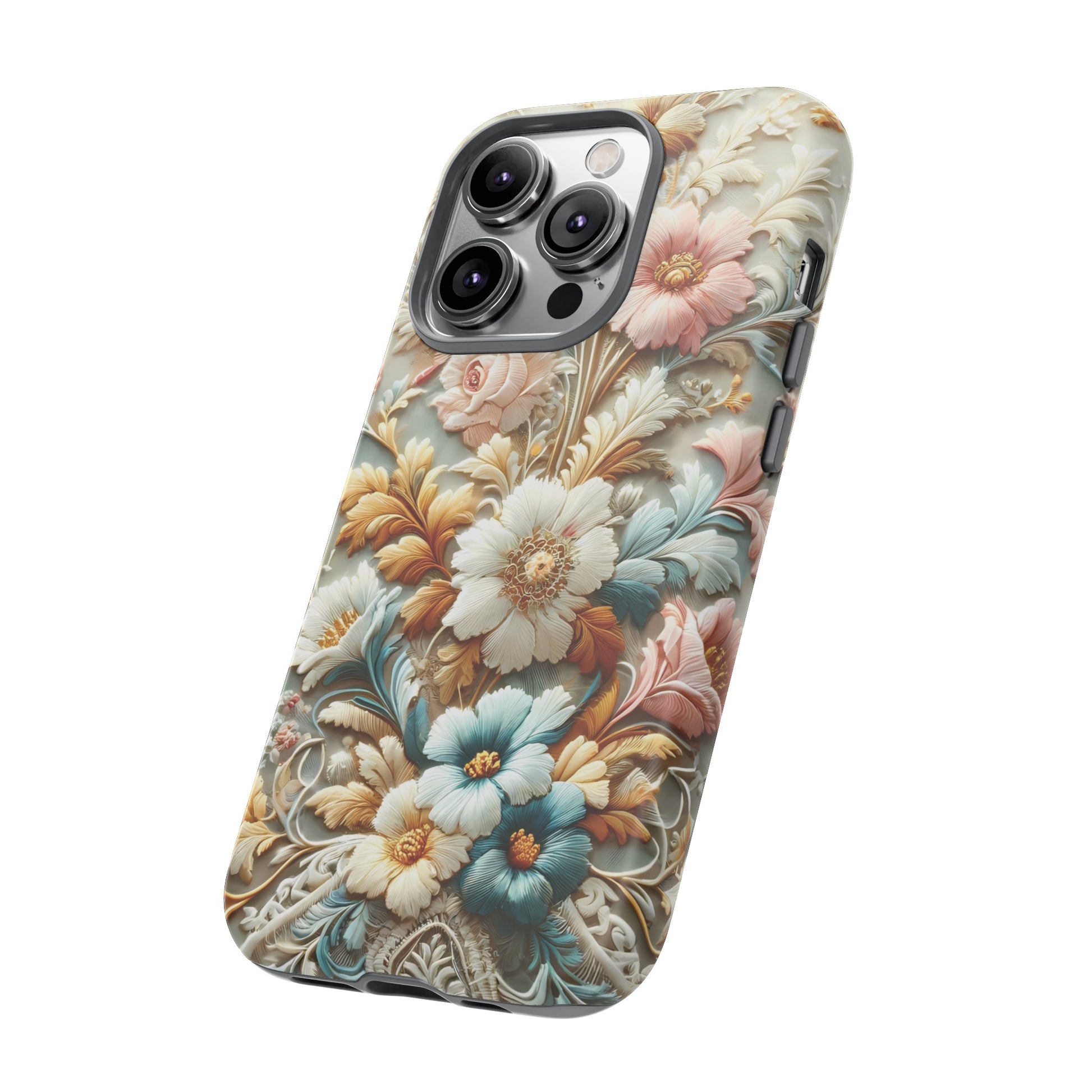 3D Elegant Faux Flowers Phone Case Stylish & Durable for iPhone Samsung Gift iPhone 15, 14, 13 Samsung Pixel Gift for Mom Accessory Gift for Her