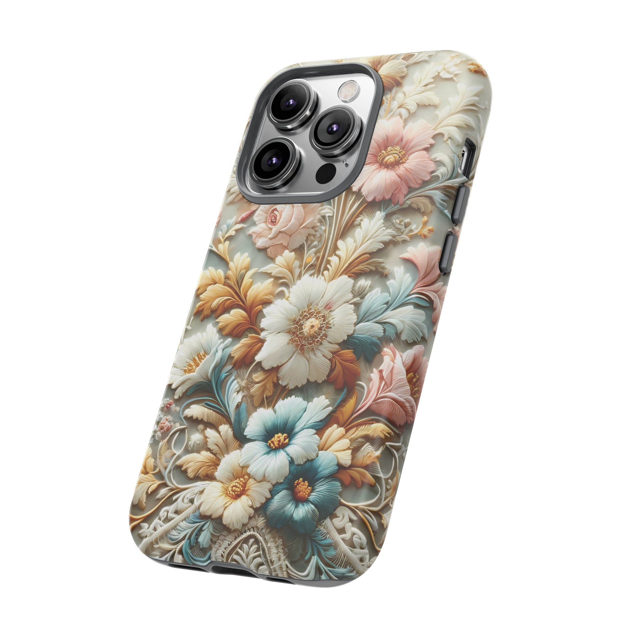 3D Elegant Faux Flowers Phone Case Stylish & Durable for iPhone Samsung Gift iPhone 15, 14, 13 Samsung Pixel Gift for Mom Accessory Gift for Her