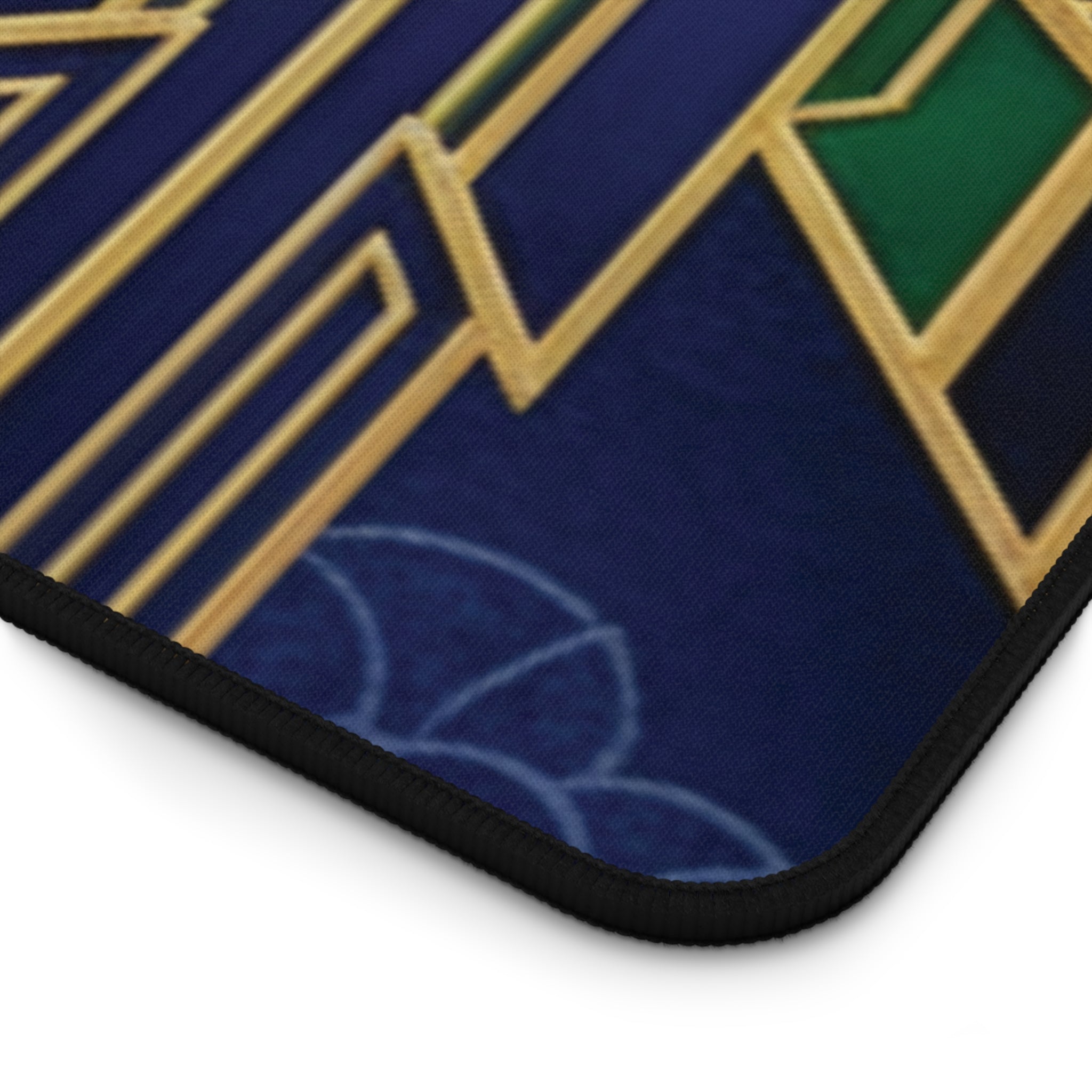 Imperial Art Deco Desk Mat – Gold & Navy Geometric Executive Pad