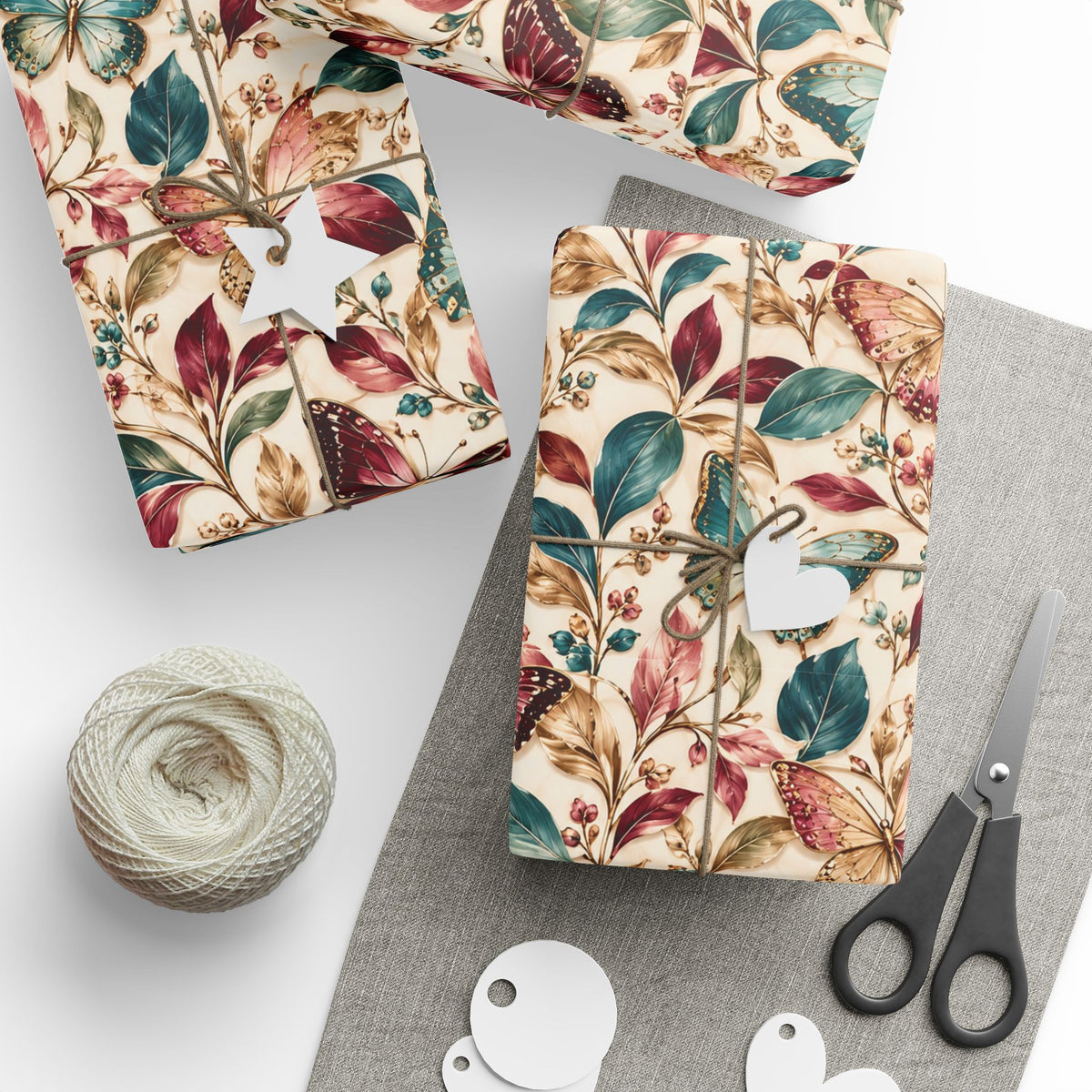 Vintage Butterfly Floral Wrapping Paper