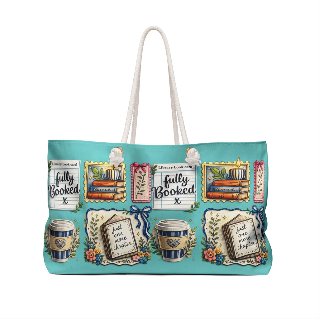 Sac de week-end – Cabas de voyage douillet pour amateur de livres « Juste un chapitre de plus et un café »