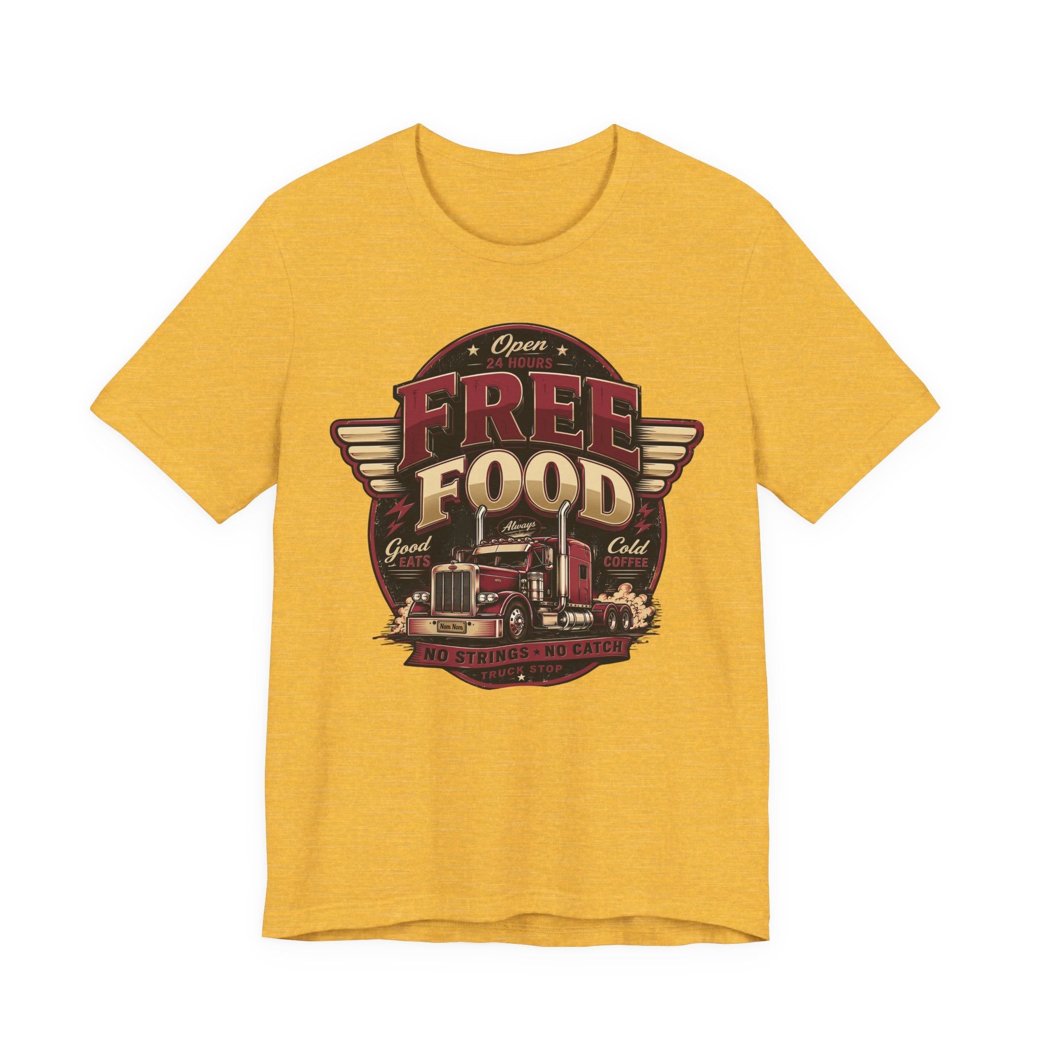 T-shirt humoristique « Free Food » pour camion de cuisine, parfait pour papa ou mari