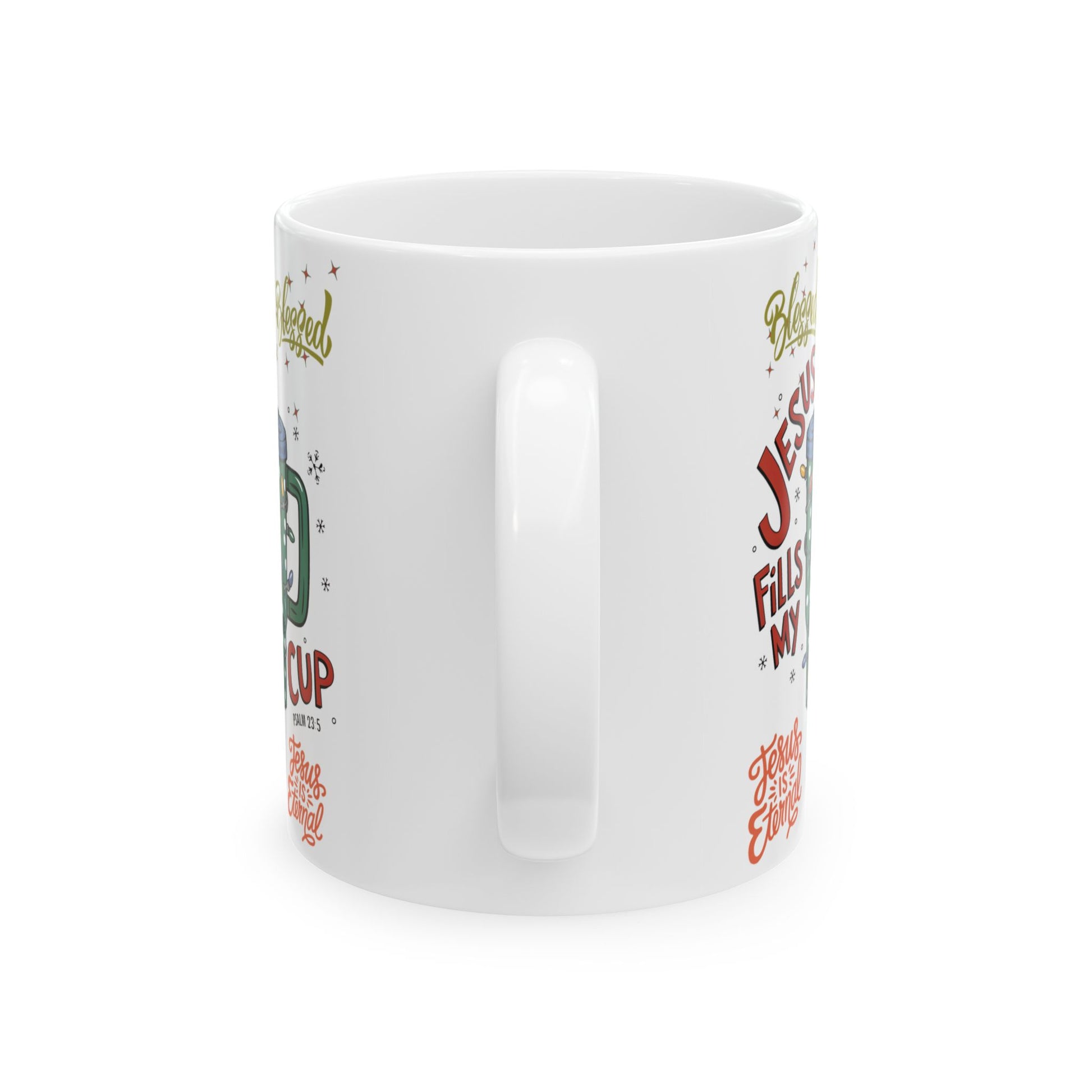 Jesus Fills My Cup Mug – 11oz & 15oz Bible Verse & Christian Affirmation Coffee Cup, Perfect Faith Gift for Home or Office Gift for Mom
