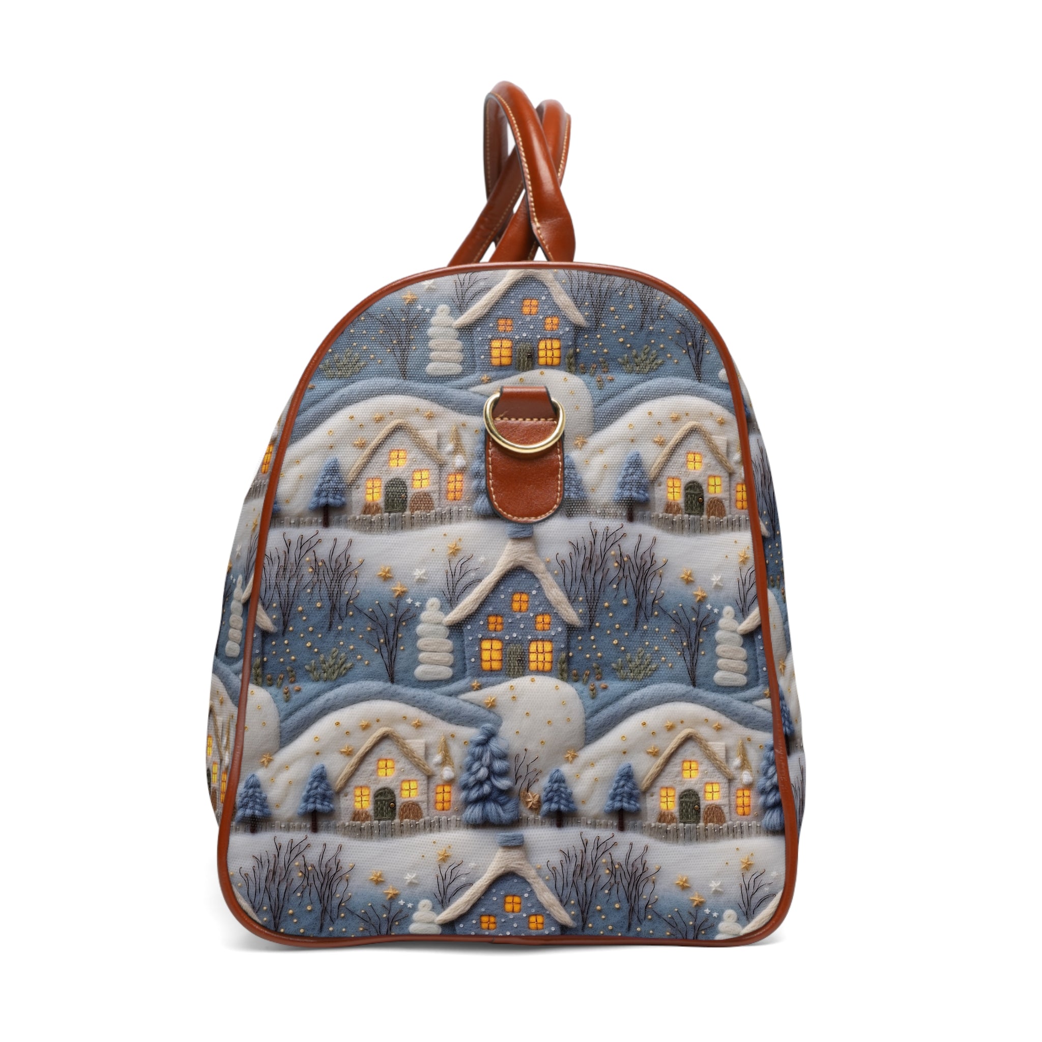 Waterproof Travel Bag with 3D Blue House Felt Illusion Durable, Lightweight, and Stylish Luggage for Travel, Gym, and Weekend Getaways Spacious and Perfect for Adventurers - MRSBYVALLE