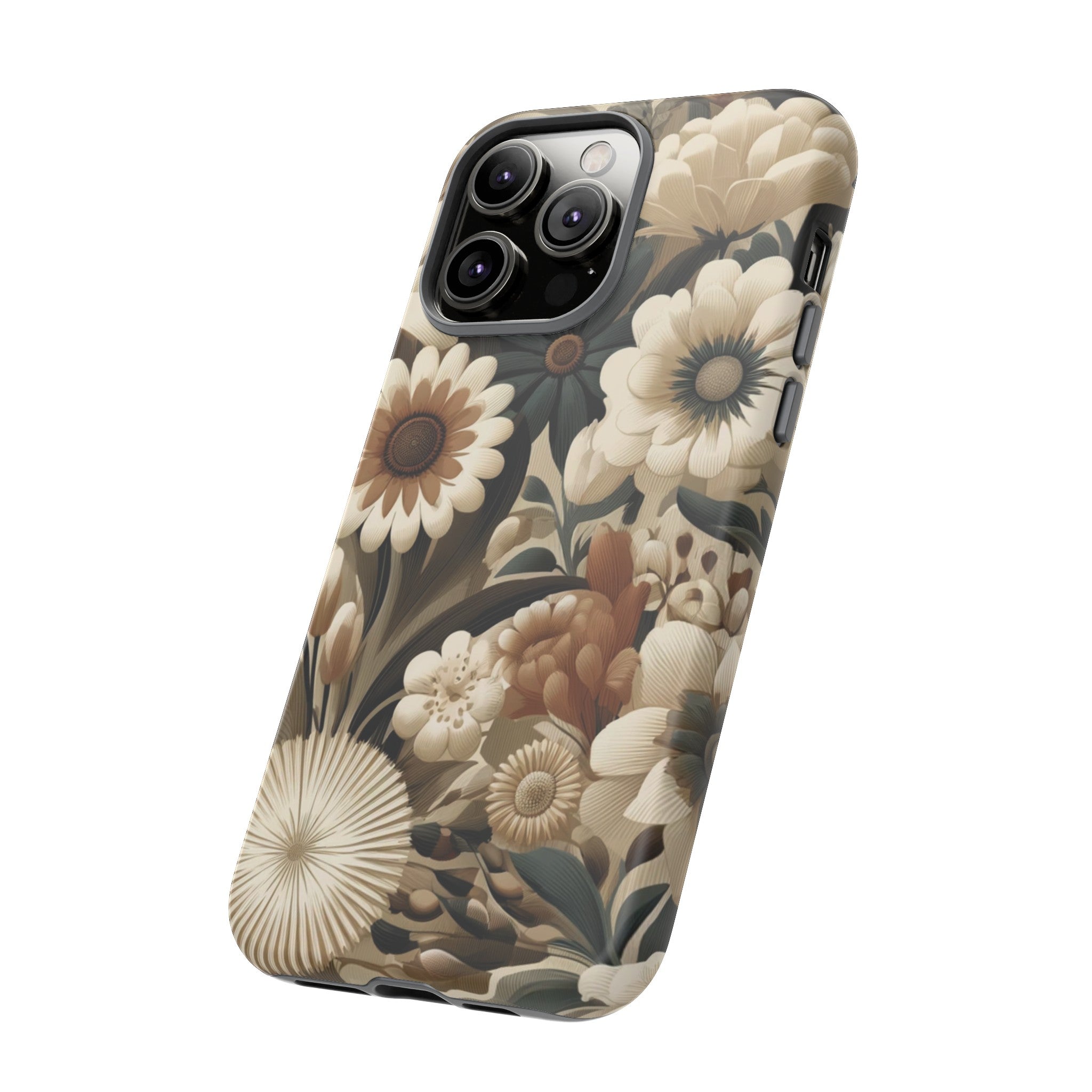 Mid-century Modern Floral Phone Case Durable for iPhone Samsung Gift iPhone 15, 14, 13 Samsung Pixel Gift for Mom Accessory Gift for Her