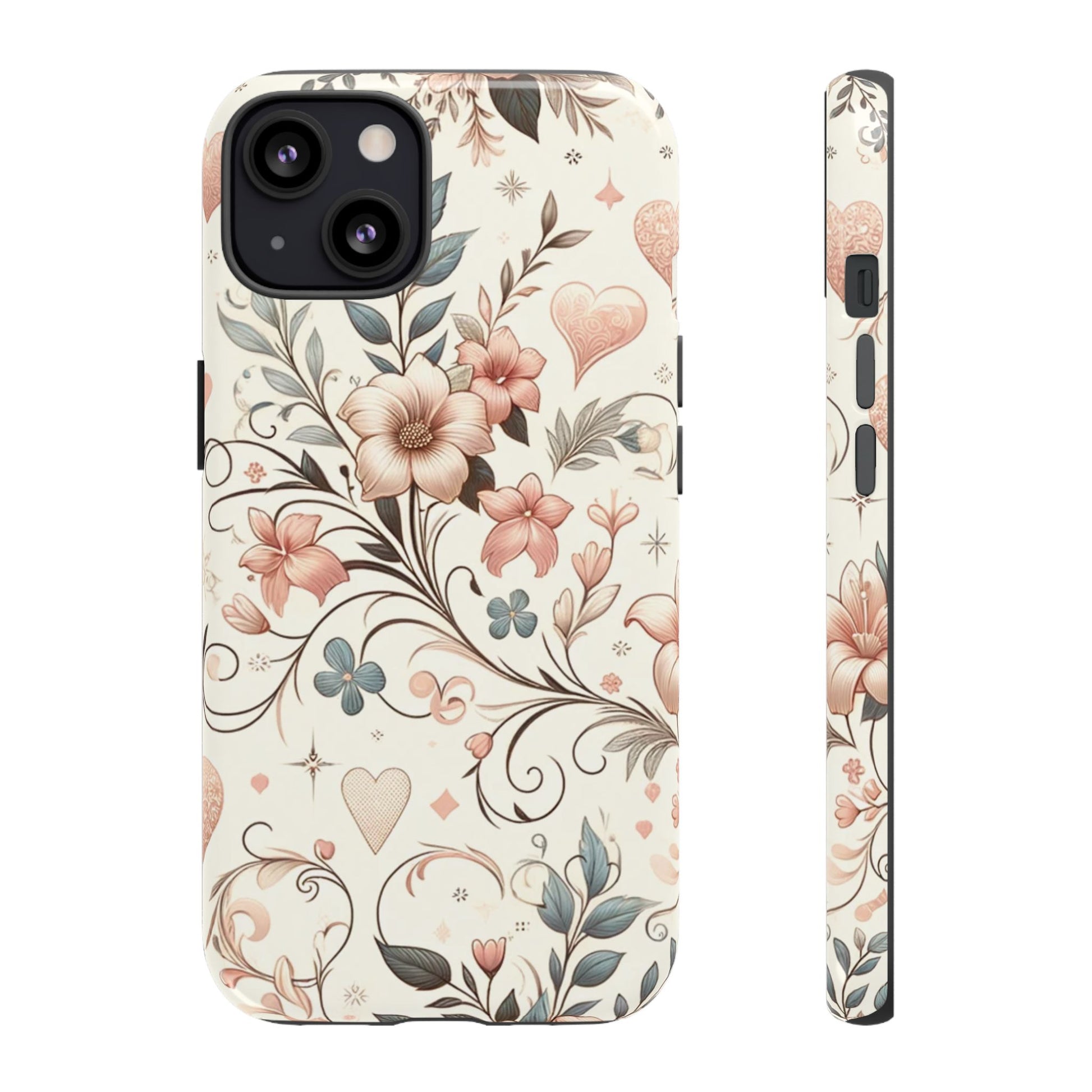 Floral Design Luxury Phone Tough Case Floral Elegant Durable Stylish for Modern Devices iPhone 17, 16 15, Samsung iPhone Samsung Accessory Gift for Her