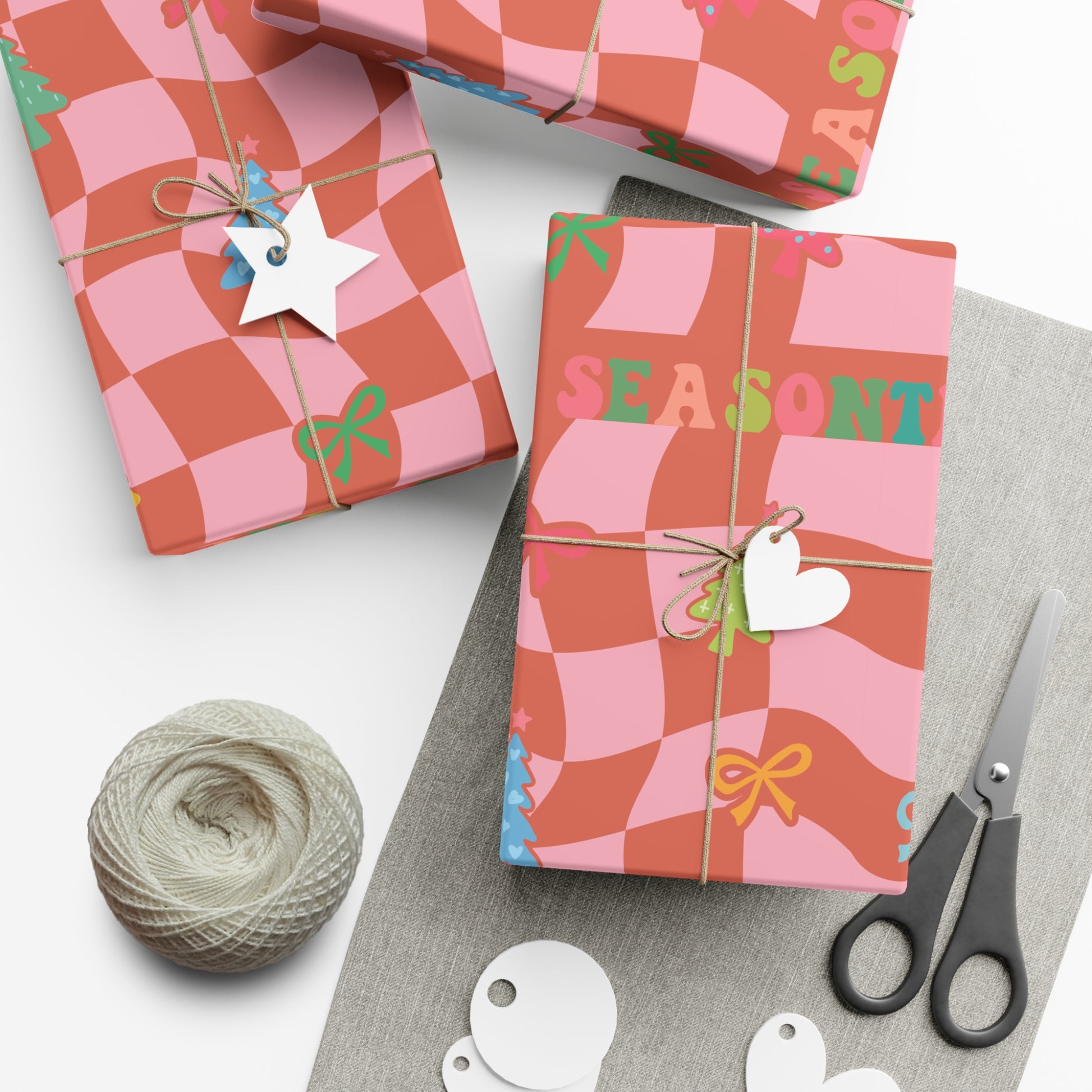 Retro Boho Wrapping Paper Festive Holiday Gift Wrap with Perfect for Christmas Presents, Crafting, Holiday Decor Premium Quality Perfect for Gift - MRSBYVALLE