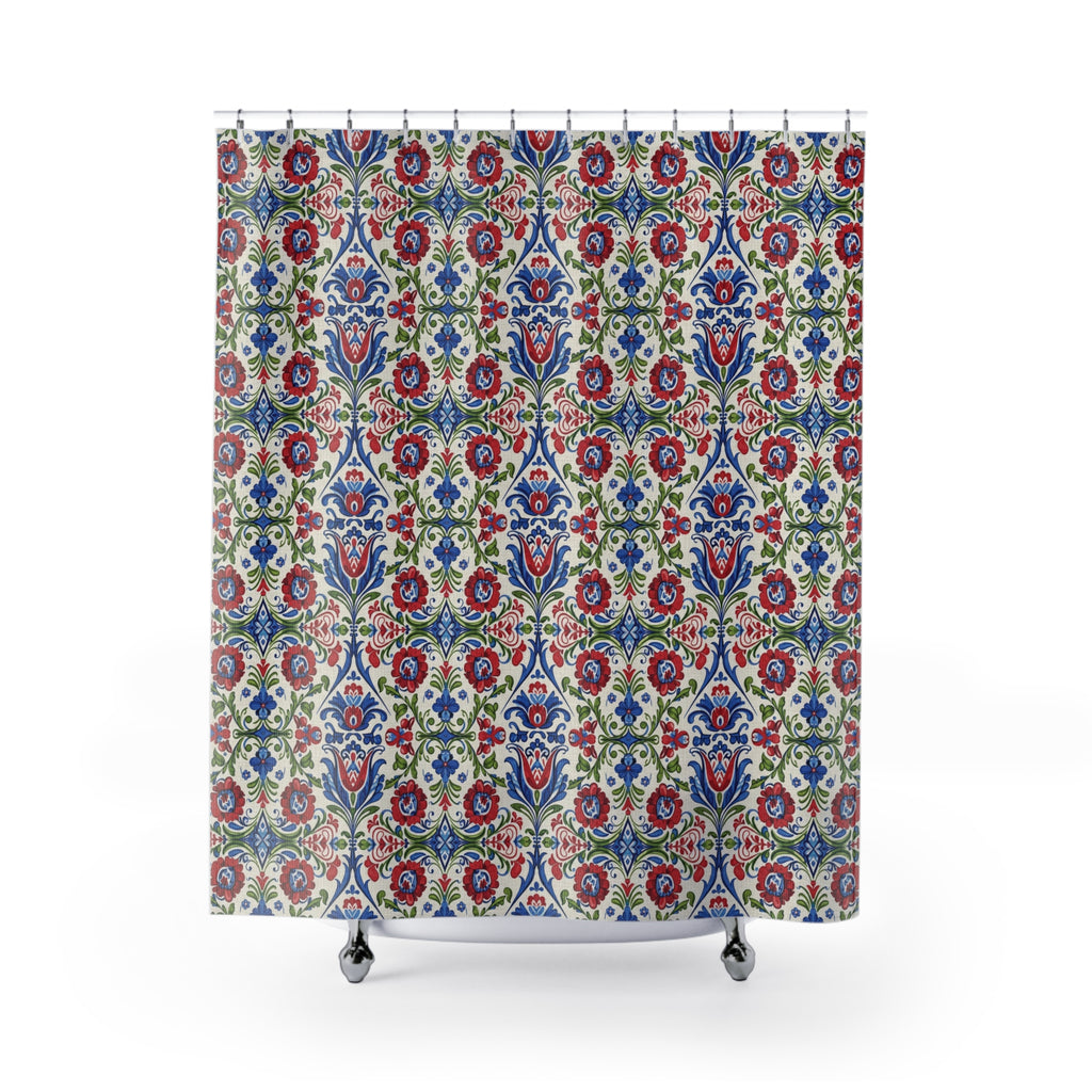 Shower Curtains, Kashubian Folk Art Polish Design Home Decor, Bathroom Decor, Folk Art, Polish Gifts, Unique Shower Curtains Hooks Not Included