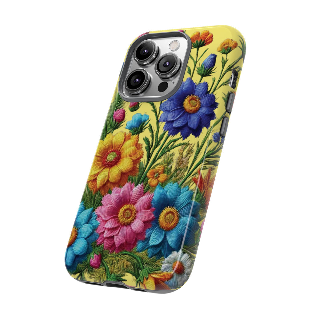 Phone Case Yellow Bright Floral Protective Phone Case Gift for Her Phone 15, Samsung iPhone Samsung  iPhone 15, Samsung iPhone Samsung Accessory Gift for Her