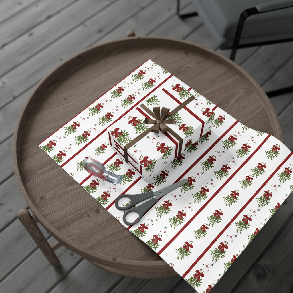 Mistletoe Christmas Wrapping Paper | Elegant 3D Holiday Gift Wrap | Christmas Wrapping paper