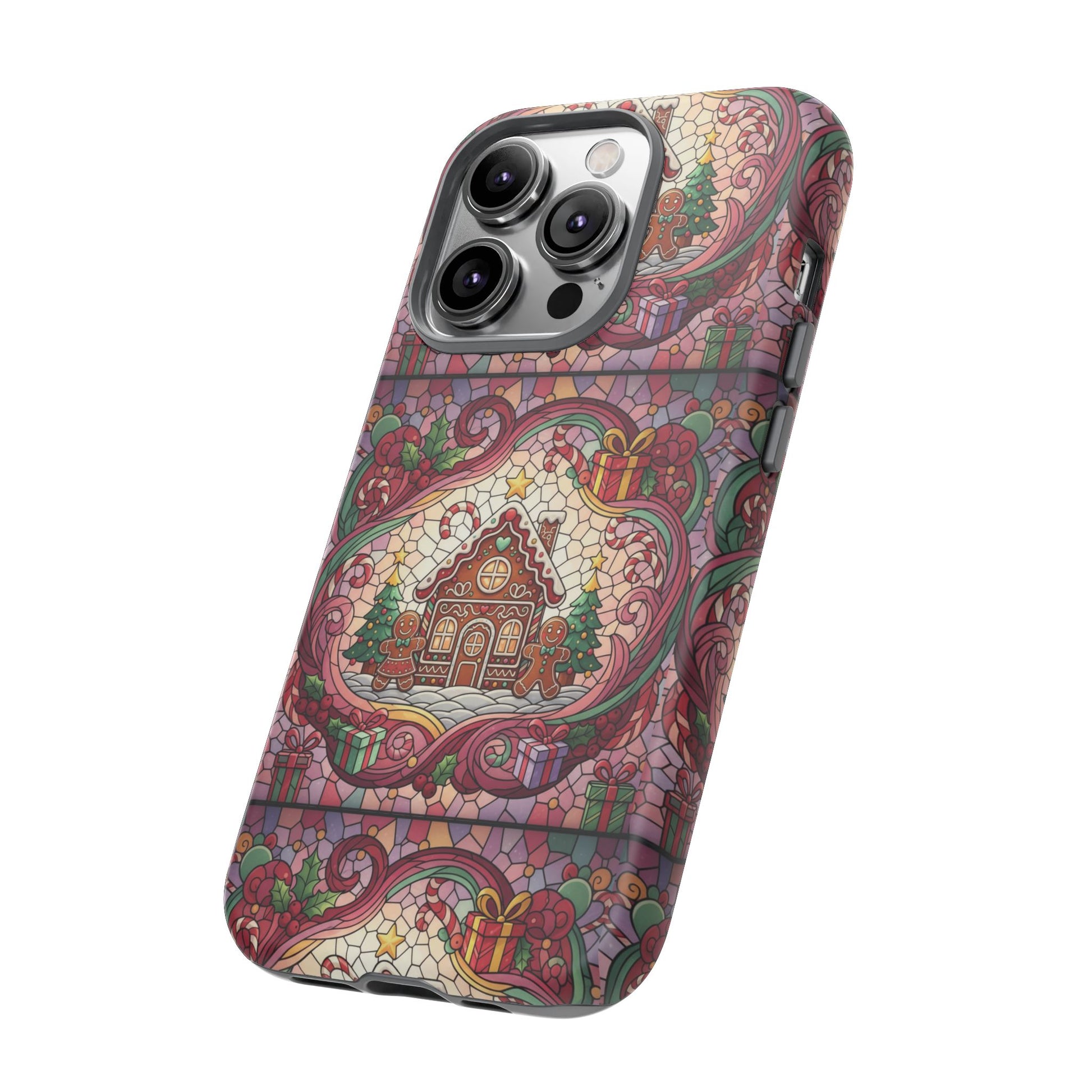 iPhone Case 17, 16  Gingerbread Stained Glass Tough Case Samsung perfect phone case