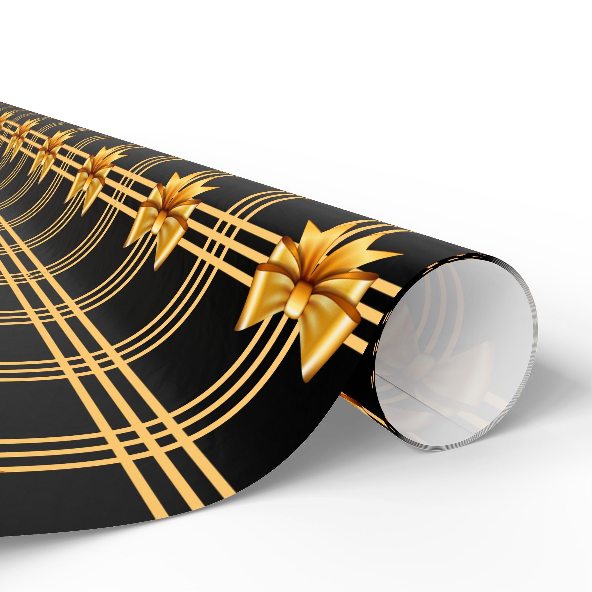Black and Gold Bows Wrapping Paper Luxury Lover's Wrapping Paper Collection Festive Perfect for Wedding Holiday Decor – Premium Quality