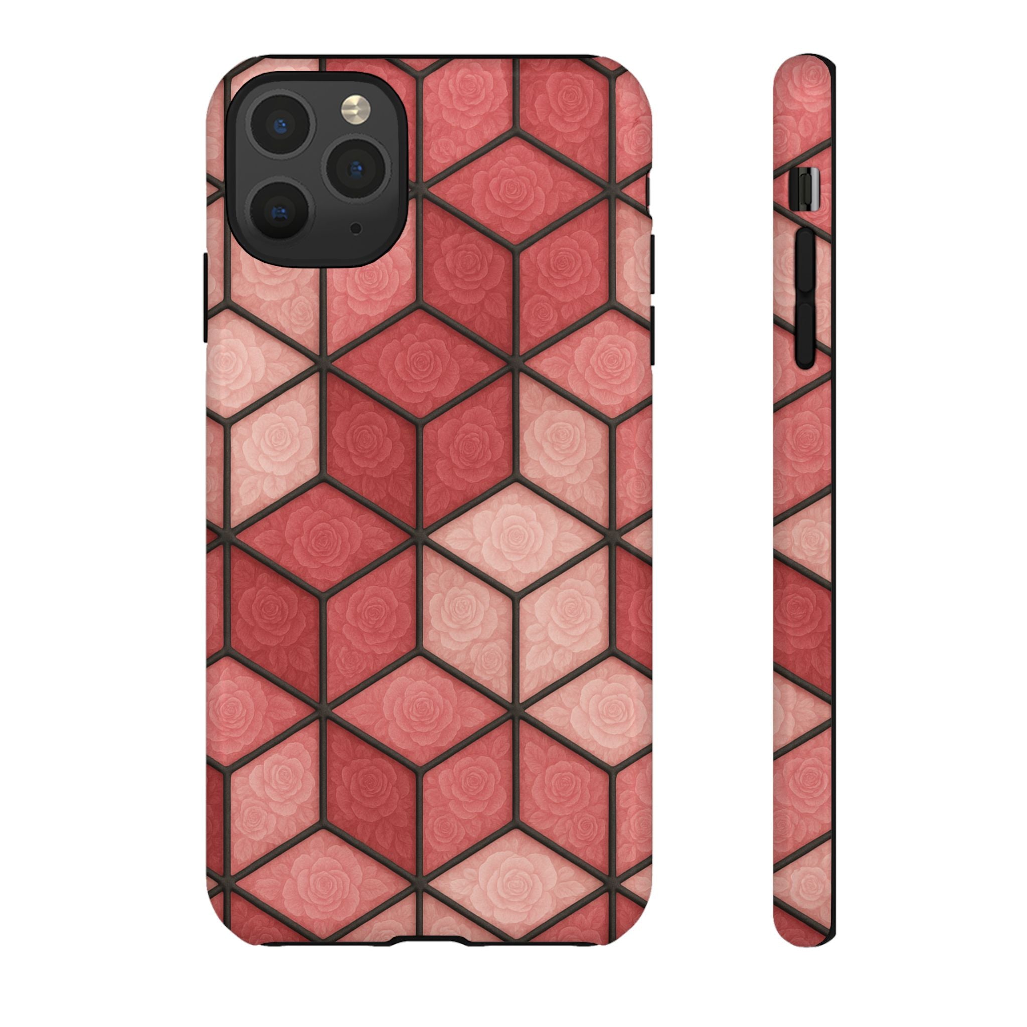 Geometric Stained Glass Illusion Phone Case Colorful Abstract Art, Aesthetic Protective Cover for iPhone, Samsung & Google, Unique Gift Idea Mom
