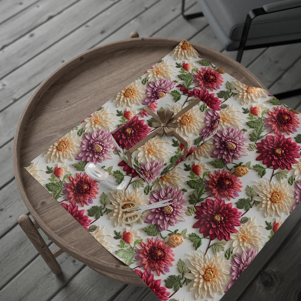 Elegant Fall Floral Wrapping Paper | Autumn-Inspired Gift Wrap with Vibrant Seasonal Blooms | Perfect for Thanksgiving, Birthdays, & Special Occasions | Premium Quality Gifts Moms