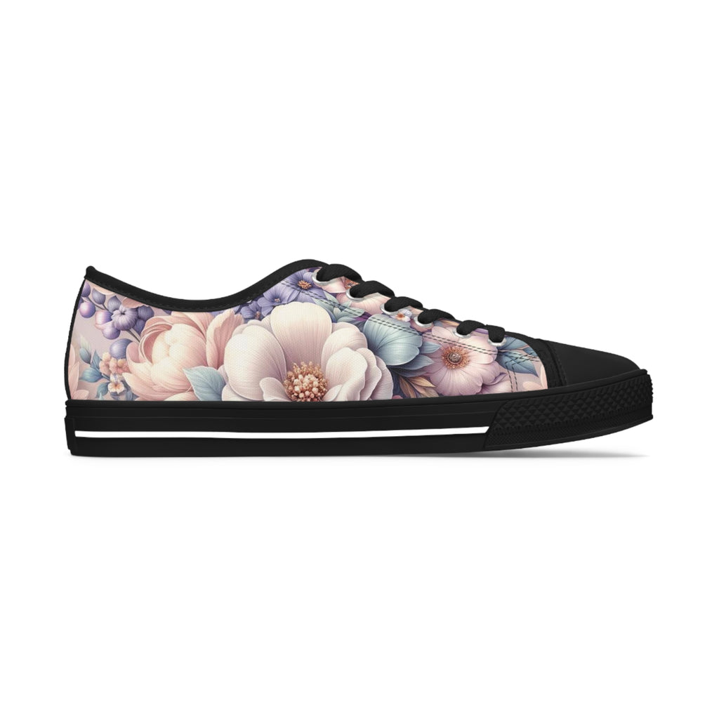 Women's Low Top Sneakers Breathable Polyester Canvas, Lightweight Stylish Floral Pastel Design, Comfortable All-Day Wear, Perfect for Walking and Everyday Activities - MRSBYVALLE