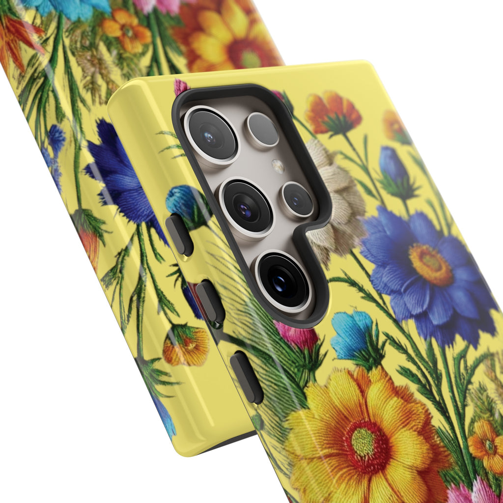 Phone Case Yellow Bright Floral Protective Phone Case Gift for Her Phone 15, Samsung iPhone Samsung  iPhone 15, Samsung iPhone Samsung Accessory Gift for Her