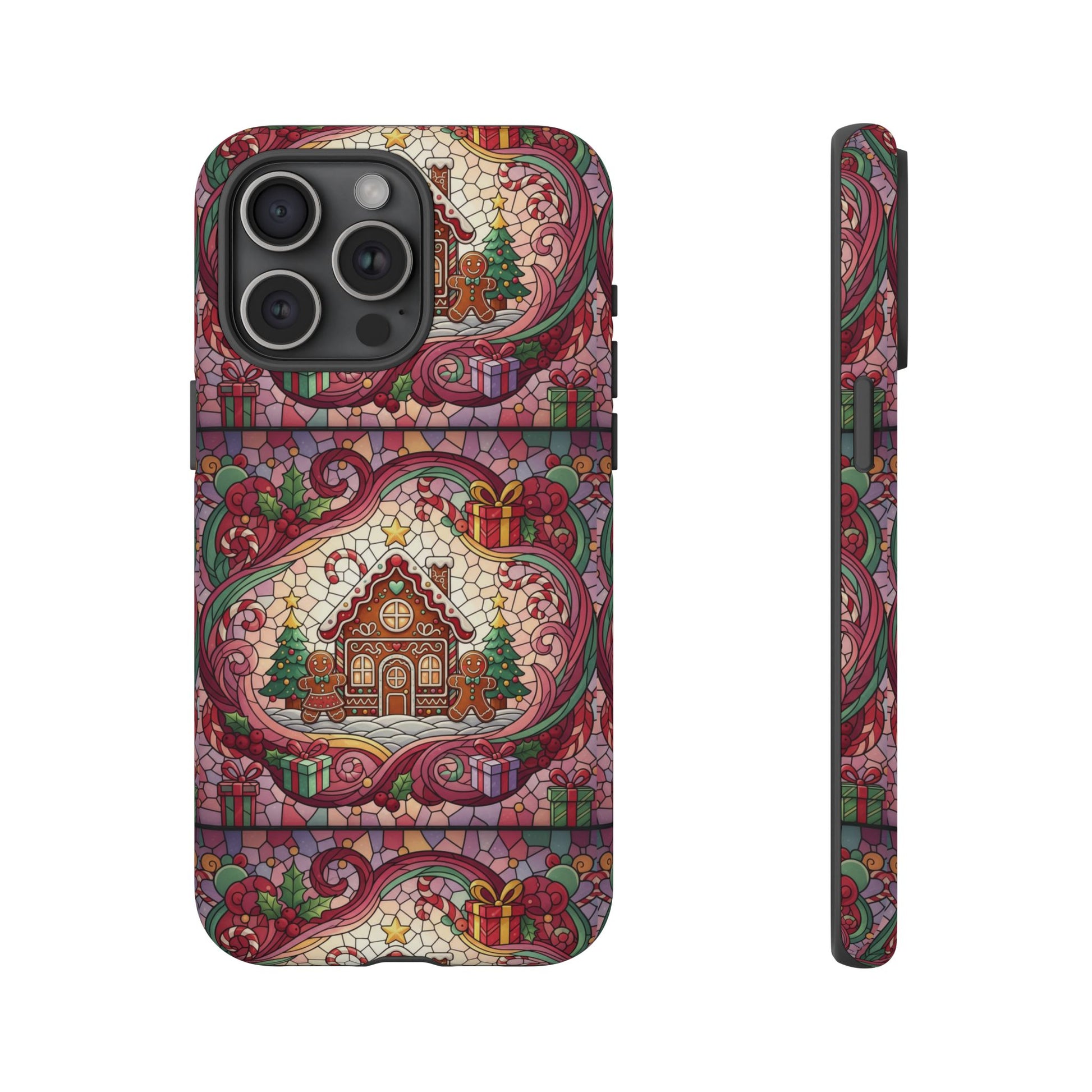 iPhone Case 17, 16  Gingerbread Stained Glass Tough Case Samsung perfect phone case