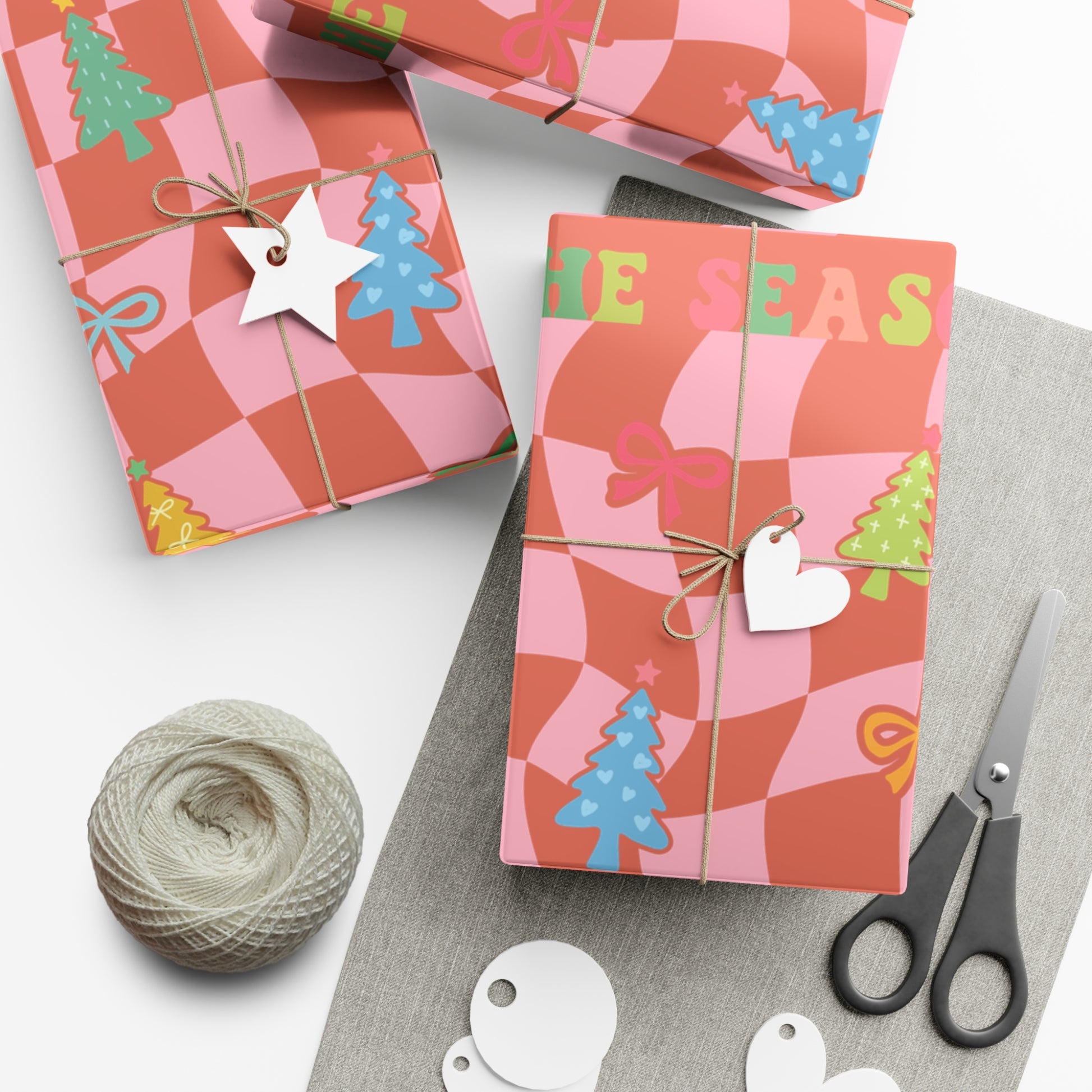 Retro Boho Wrapping Paper Festive Holiday Gift Wrap with Perfect for Christmas Presents, Crafting, Holiday Decor Premium Quality Perfect for Gift - MRSBYVALLE