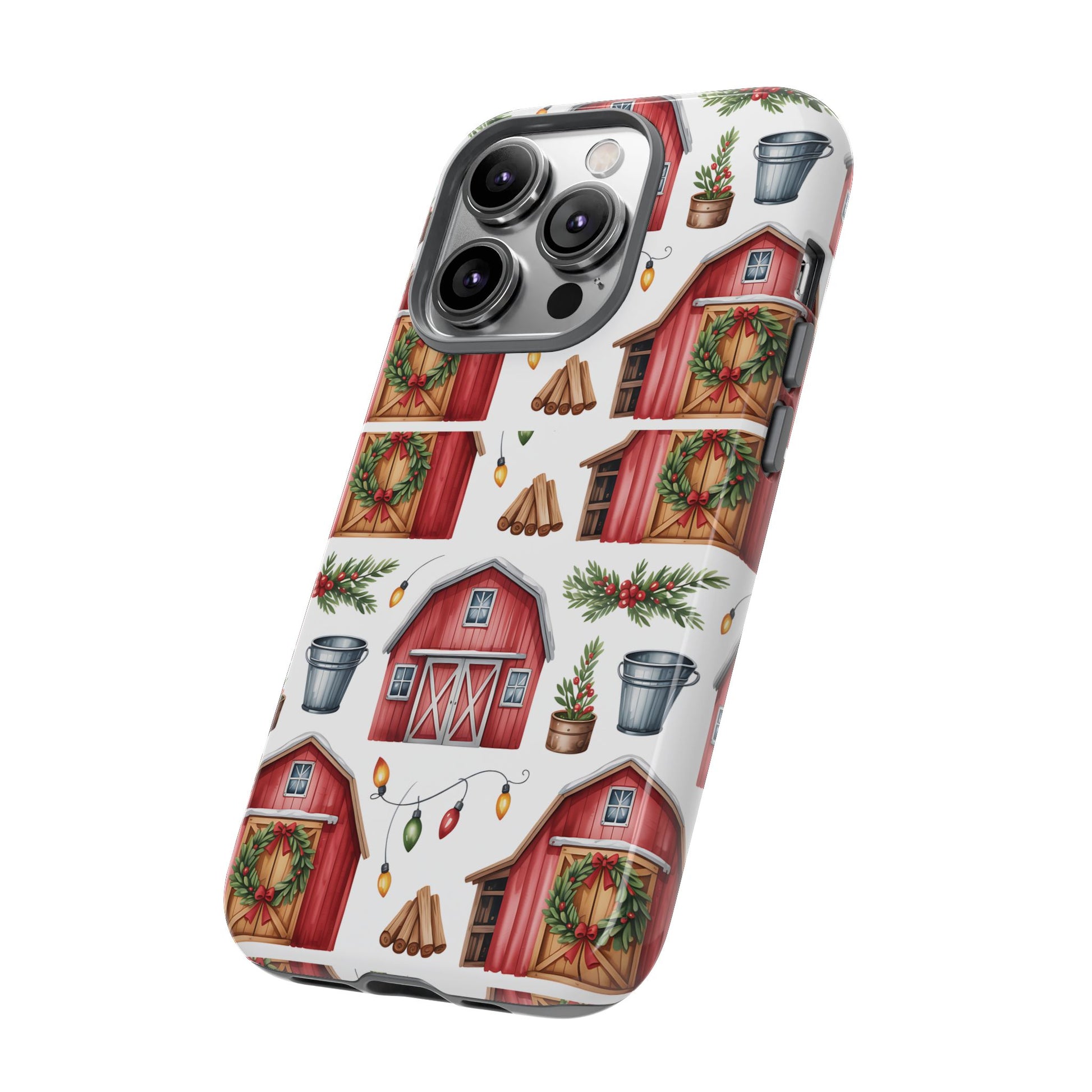 Farmhouse Christmas Design Phone Case - Stylish, Protective Cover for All Models Gift for Mom Accessory Gift for Her