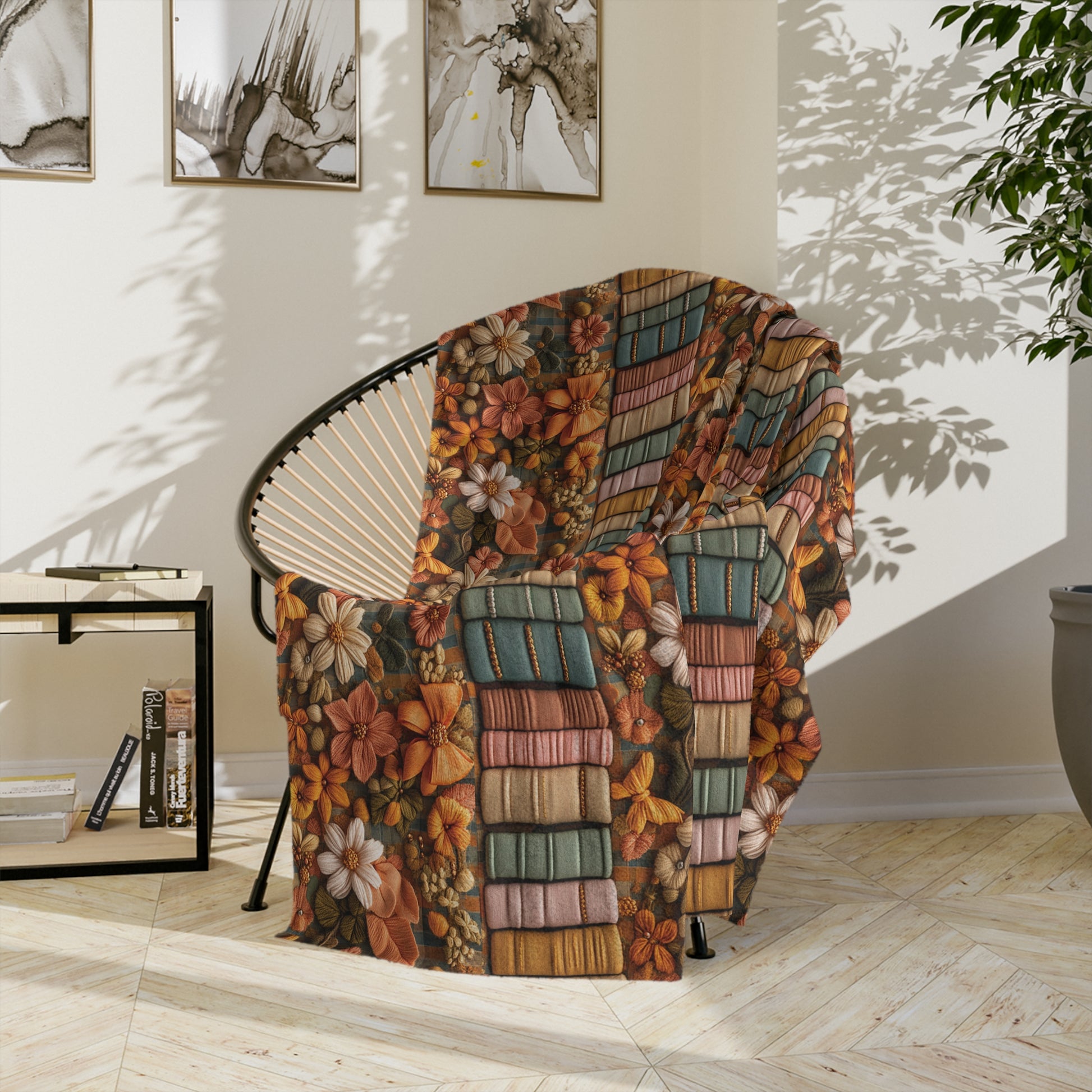 Cozy Boho Fall Minky Blanket 3D Illusion Books & Bows Design | Perfect for Autumn Comfort, Warmth, and Style | Ideal Gift for Book Lovers and Fall Enthusiasts Housewarming Gift Throw - MRSBYVALLE