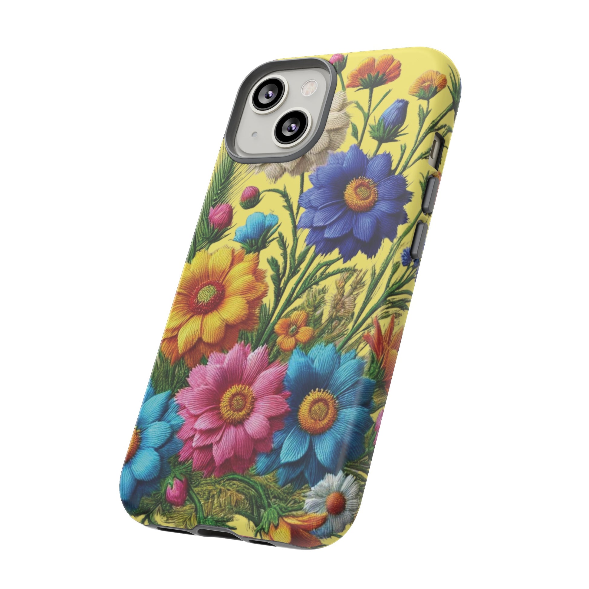 Phone Case Yellow Bright Floral Protective Phone Case Gift for Her Phone 15, Samsung iPhone Samsung  iPhone 15, Samsung iPhone Samsung Accessory Gift for Her