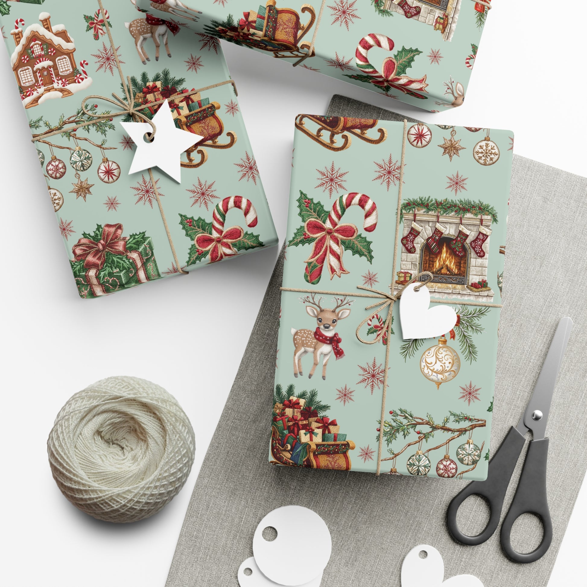 Vintage Christmas Wrapping Paper Festive Holiday Gift Wrap with Retro-Inspired Designs, Perfect for Christmas Presents, Crafting, & Holiday Decor – Premium Quality - MRSBYVALLE