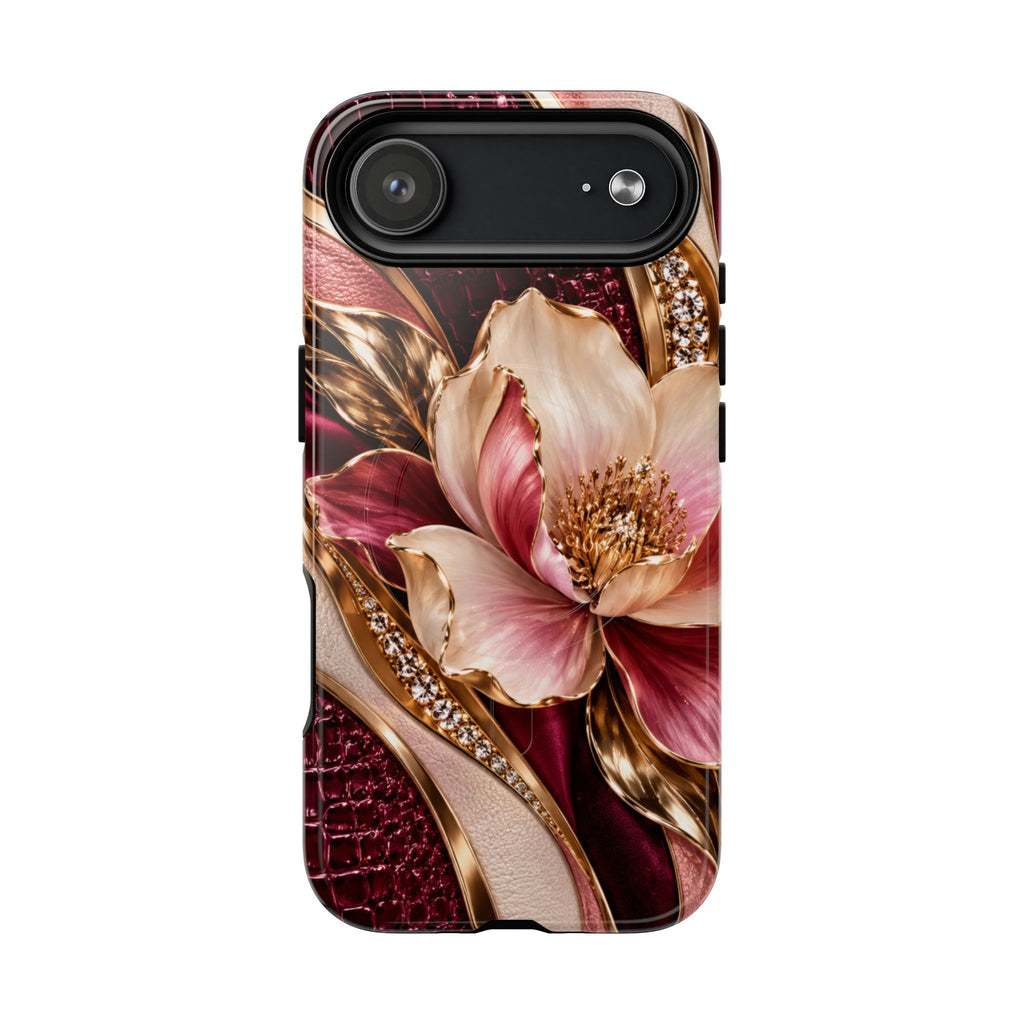 Magnetic Tough Phone Case — Vintage Rose Floral Armor