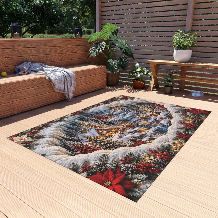 Winter Wonderland Christmas Outdoor Rug