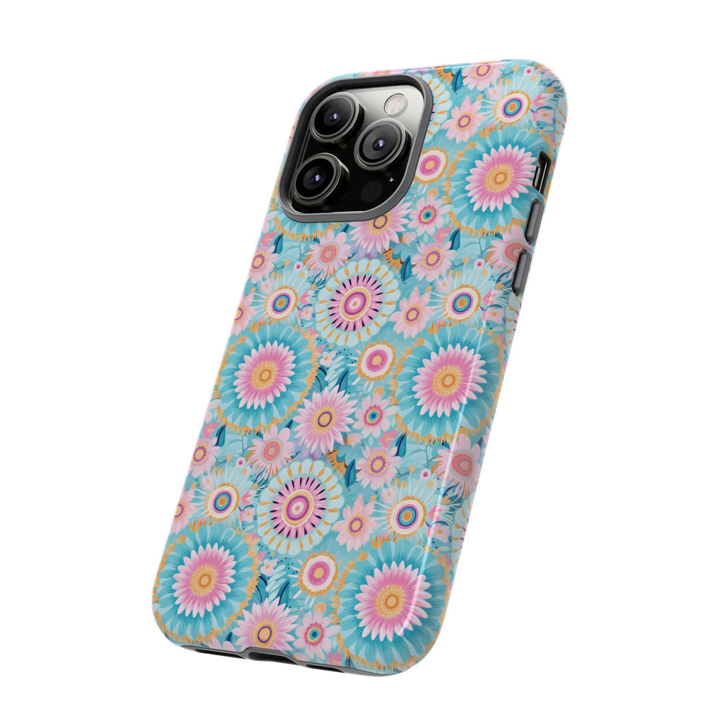 Coque de téléphone abstraite aquarelle bohème moderne compatible avec iPhone, Samsung et plus - Protection élégante et durable avec un design artistique vibrant, cadeau parfait pour elle