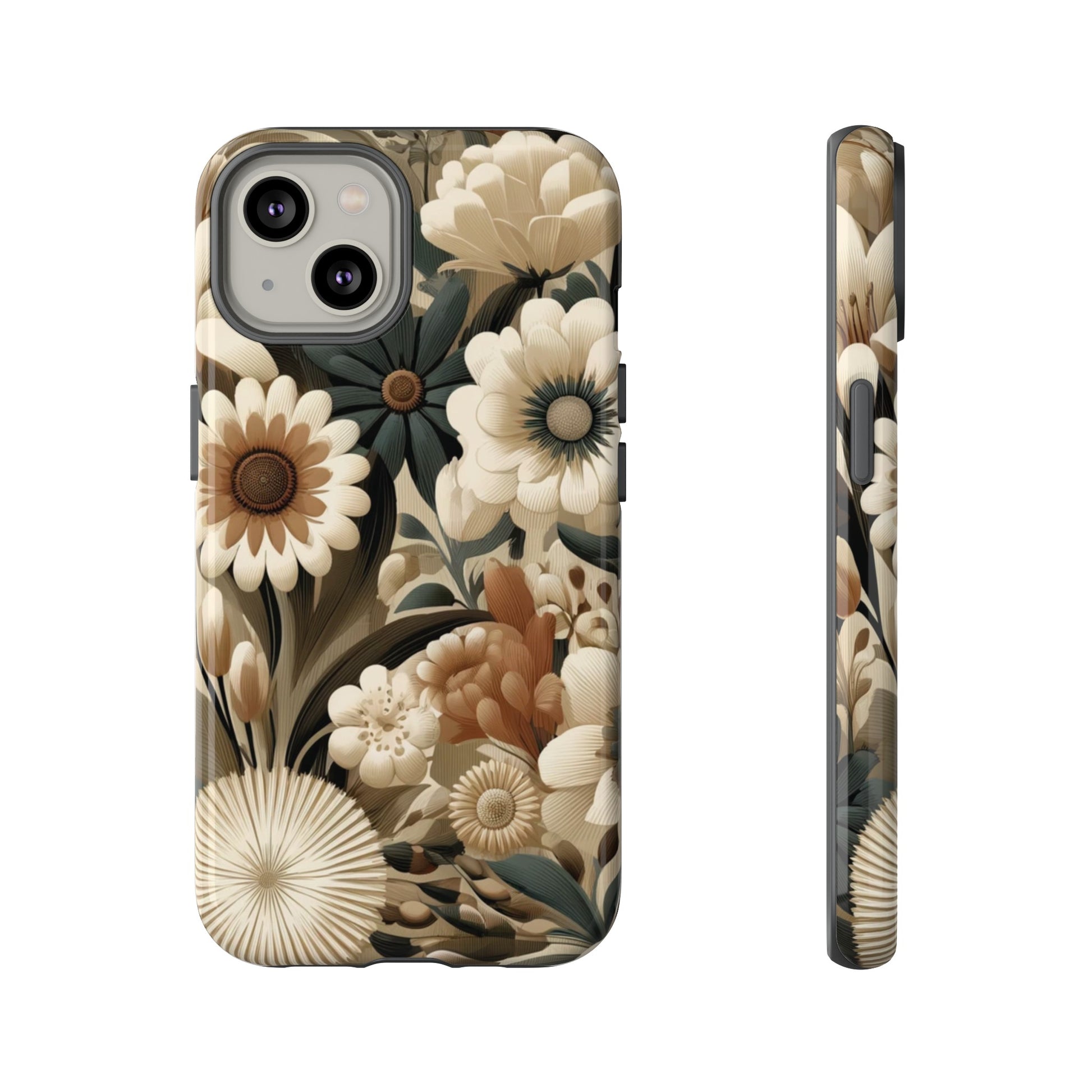 Mid-century Modern Floral Phone Case Durable for iPhone Samsung Gift iPhone 15, 14, 13 Samsung Pixel Gift for Mom Accessory Gift for Her