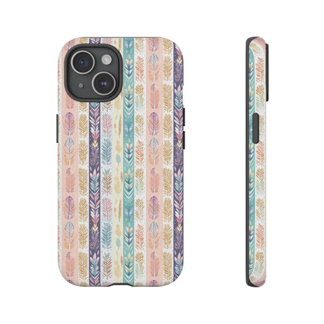 Boho Pastel Feathers Modern Watercolor Abstract Phone Case Compatible with iPhone, Samsung & More - Stylish, Durable Protection with Vibrant Artistic Design Perfect Gift for Her