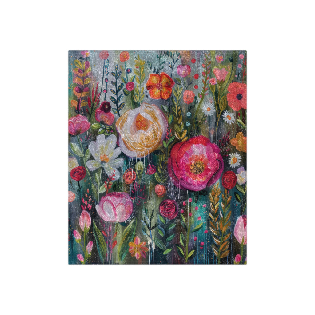 Boho Floral Luxurious Crushed Velvet Blanket 50x60 Inches | Elegant Winter Floral Design in Navy, Amethyst, White & More | Ultra-Soft, Cozy & Stylish for HomeWinter Warmth, Festive Retro-Inspired Perfect for sofas - MRSBYVALLE