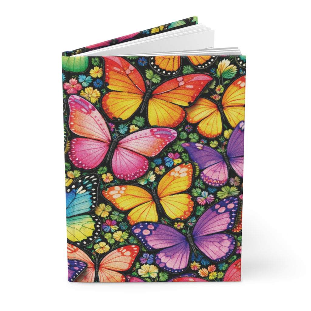 Bright Beautiful Butterflies Hardcover Journal — Floral Butterfly Notebook for Writing & Notes