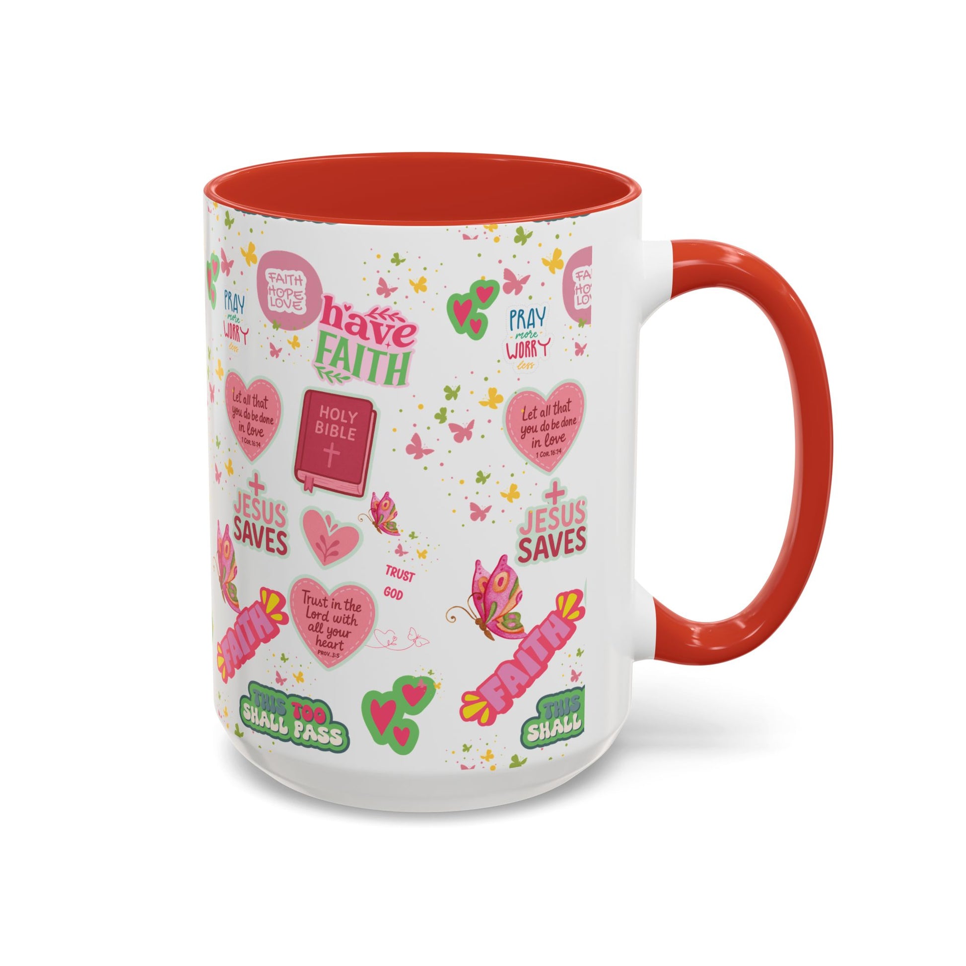 Start Your Day with Faith | Christian Mug with Bible Verse | Inspirational Gift for Christians | 11oz and 15oz Ceramic Coffee Mug Cozy Spring Mornings