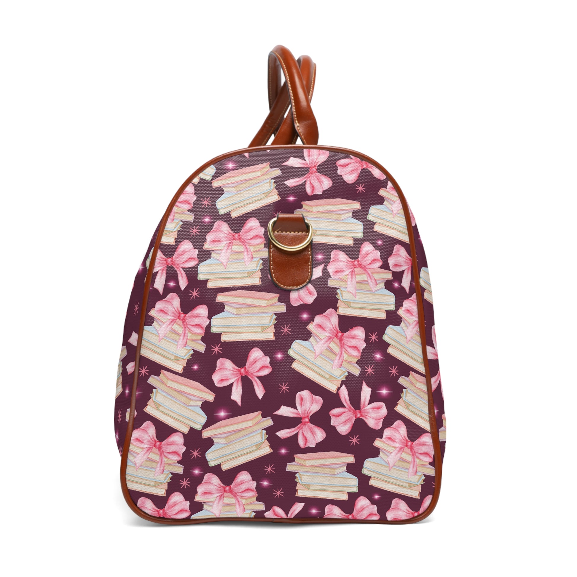 Coquette Pink Bows & Books Plum Stylish Waterproof Travel Bag Fall Amethyst, White Durable Versatile for Travel, Gym, and Everyday Adventures | Shop the Perfect All-Season Bag Perfect for Adventurers - MRSBYVALLE