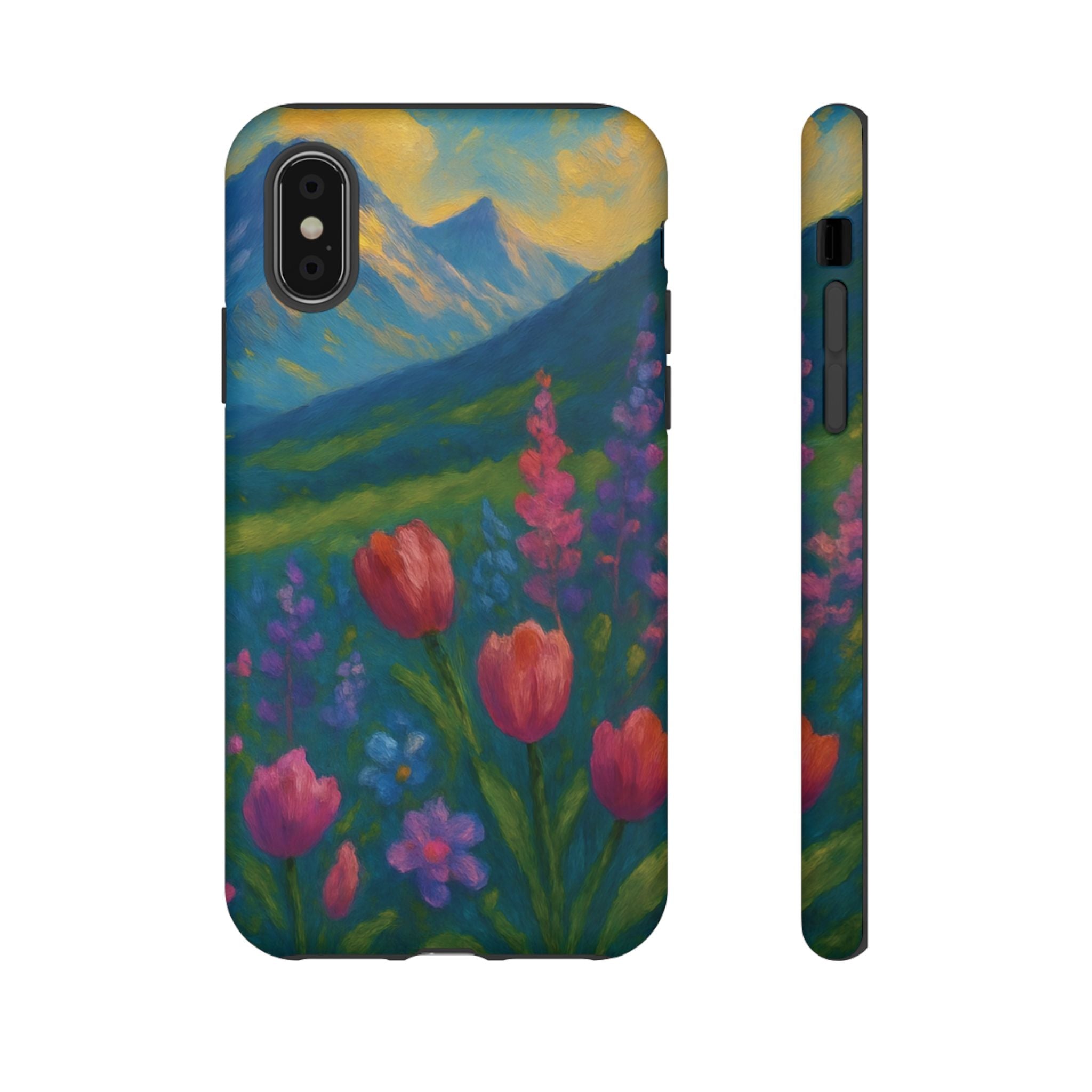 Mountains Wildflowers Phone Case | Vibrant Botanical Floral Design | Nature-Inspired Protective Cover for iPhone & Samsung | Trendy Aesthetic Gift Idea
