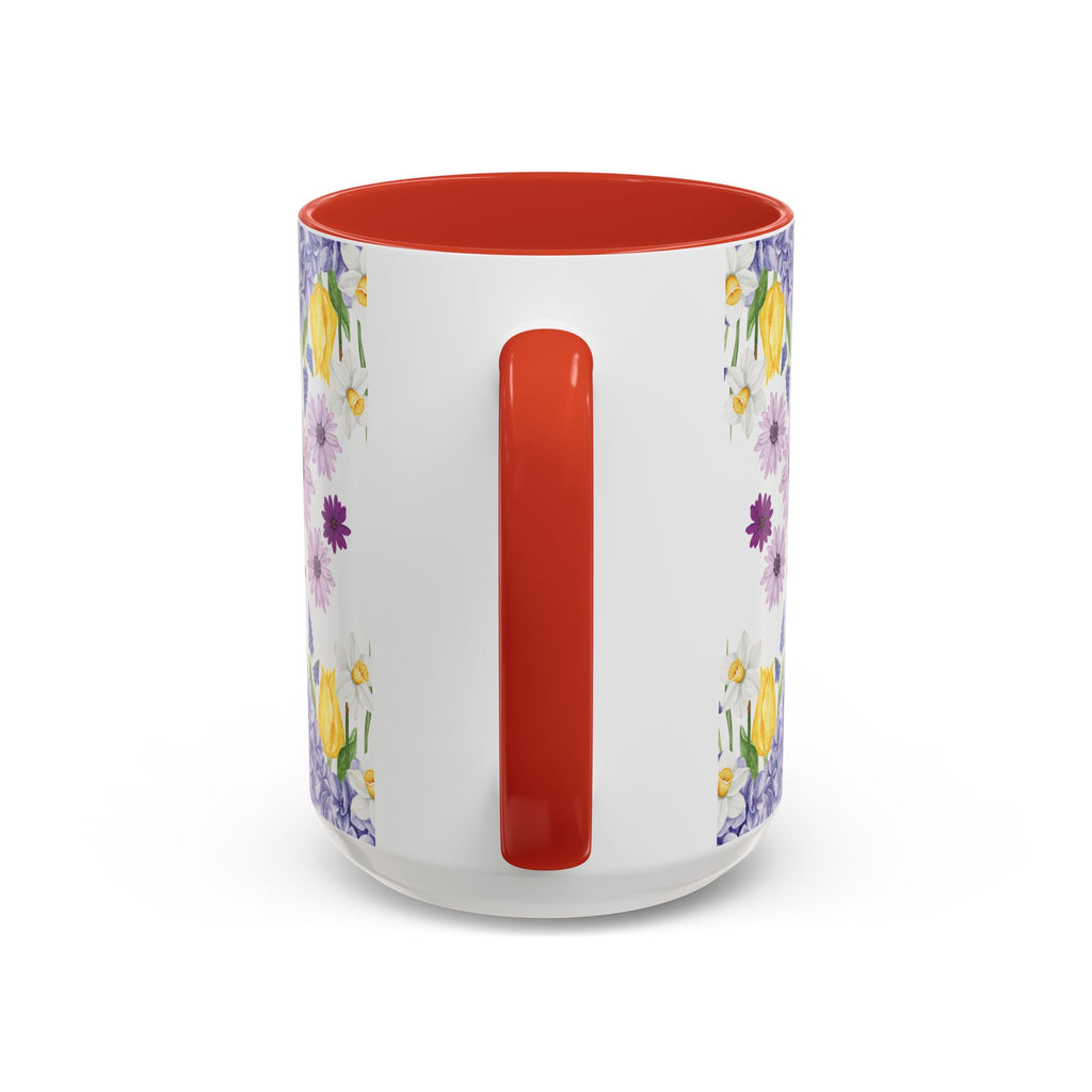 Botanical Floral Mug  Lavender & Yellow Flowers, Ceramic 11oz & 15oz Cup, Ideal Gift for Coffee Lovers, Mother's Day, or Cozy Spring Mornings
