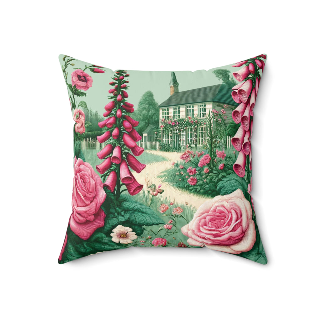 Vintage Garden Elegance: Shabby Chic Bold Pink Roses Pillow Country Cottage Garden Decor Bedroom Pillow Gift for Mom, Housewarming Gift Living Room Comfort for Bedroom or Housewarming Gift New House, Bridal Shower Gift - MRSBYVALLE