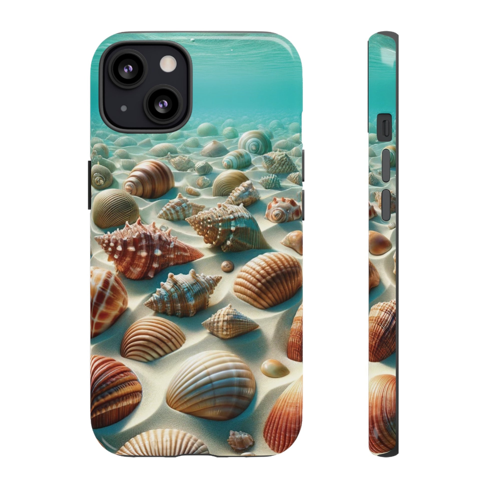 Plush Ocean Bliss Turquoise Seashell Ocean Beach View Protective Phone Case Gift for Her Phone 15, Samsung iPhone Samsung Gift for Her Case iPhone 15, Samsung iPhone Samsung Accessory Gift for Her.