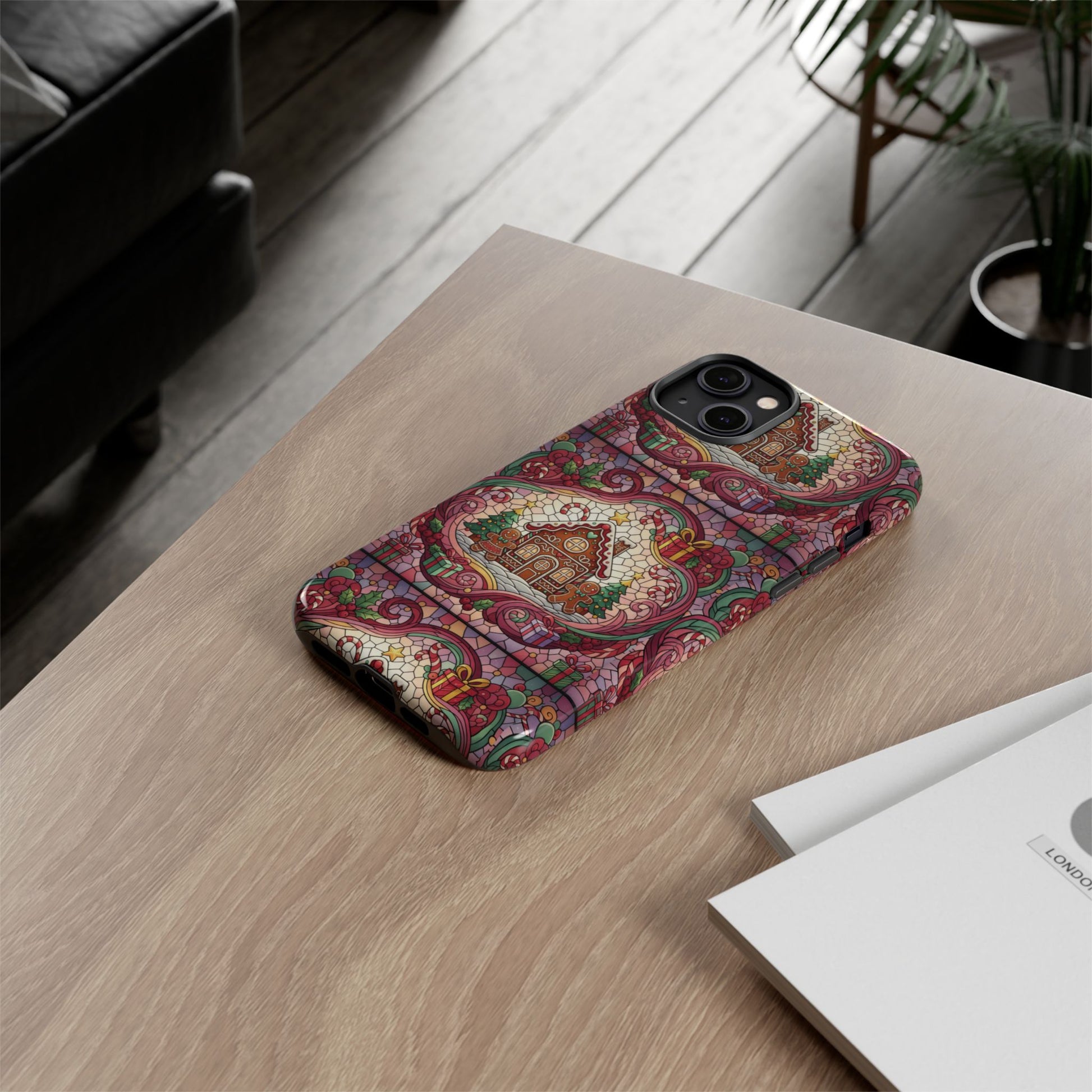 iPhone Case 17, 16  Gingerbread Stained Glass Tough Case Samsung perfect phone case