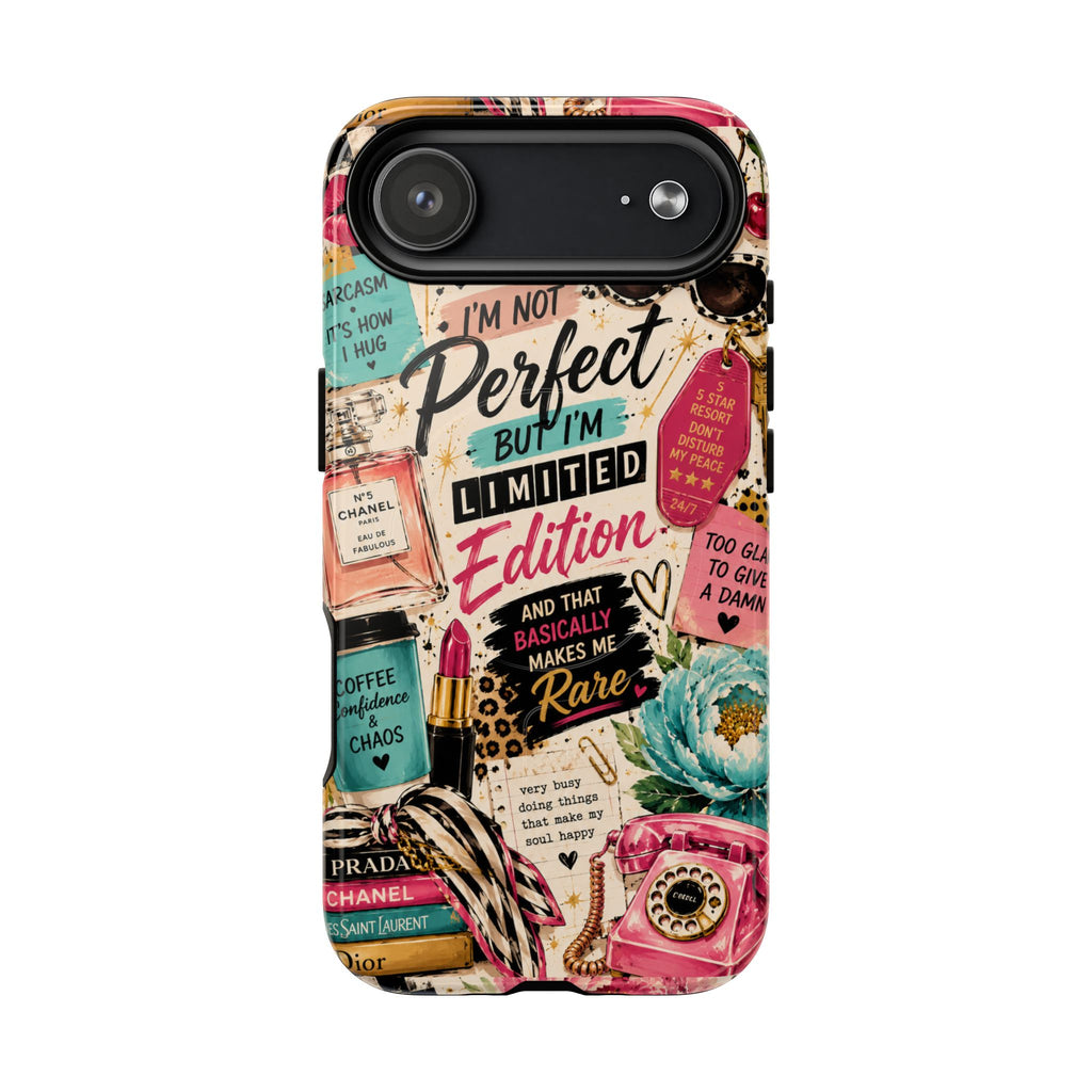 Perfect I'm Limited Edition phone case Tough Magnetic Case has Retro Funny Women's Gift Chic Pink Vintage iPhone & Samsung