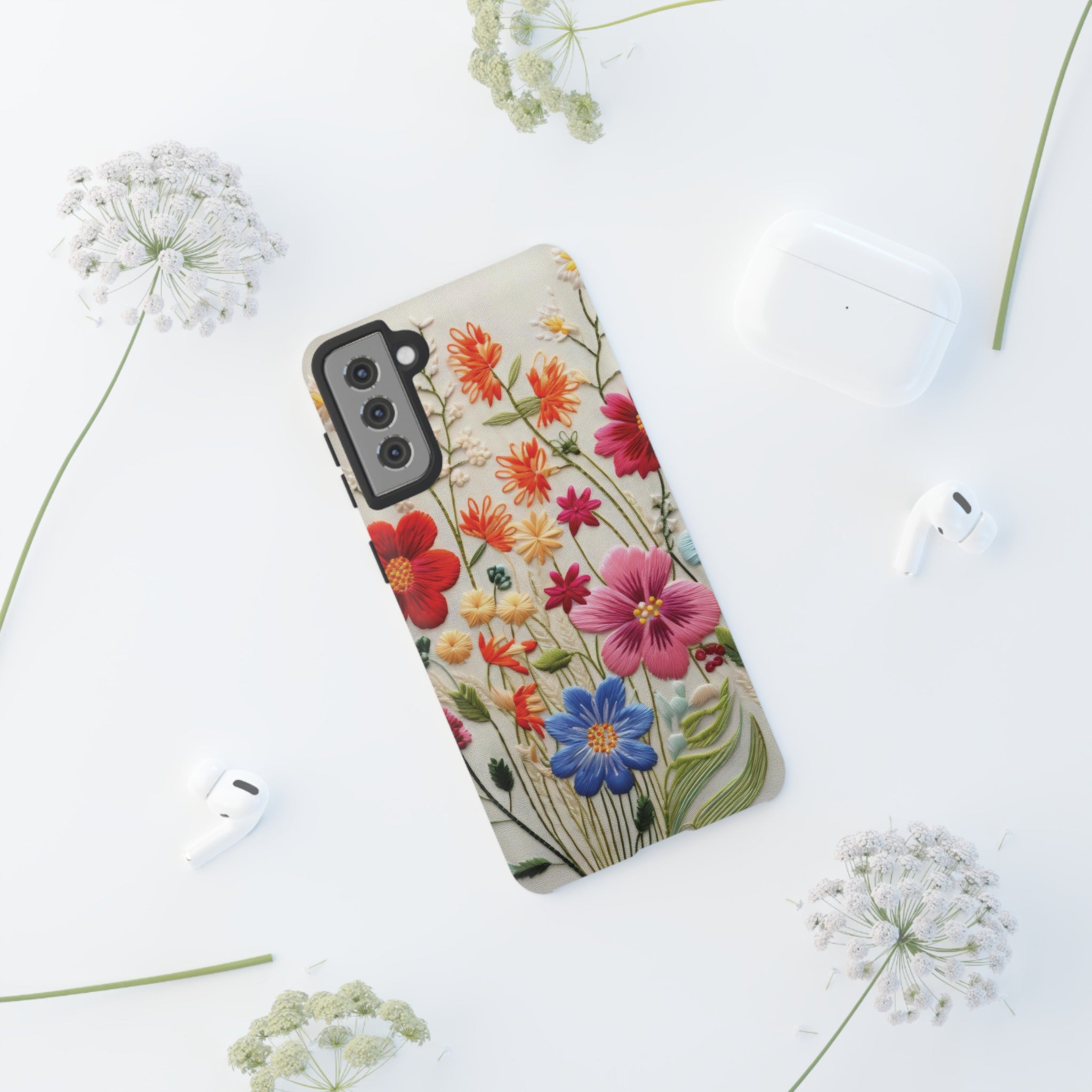 3D Floral Phone Case Elegant Faux Flower Durable for iPhone Samsung Smartphone iPhone 15, 14, 13 Samsung Gift for Mom
