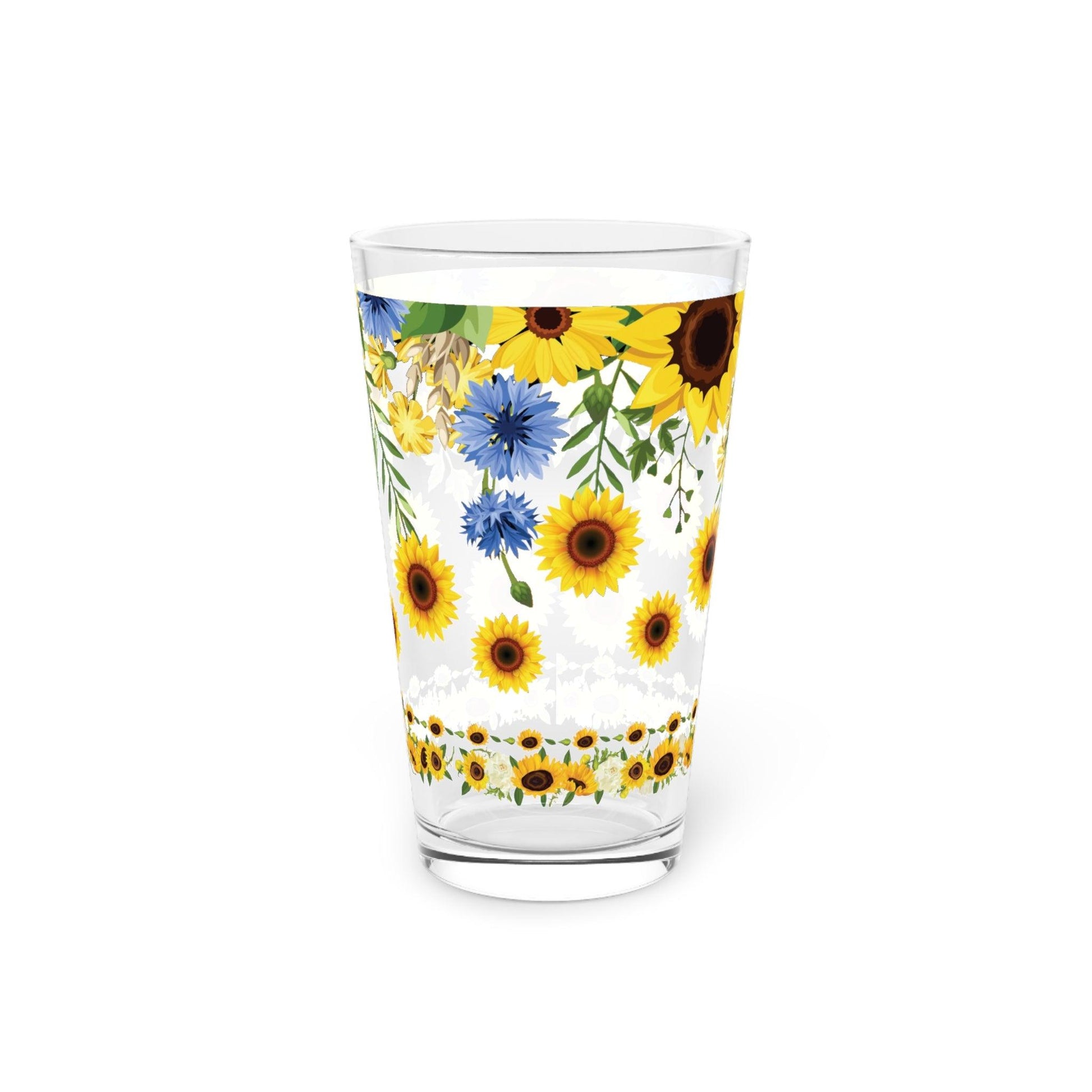 Sunflowers 16oz Pint Glass Elegant Drinkware Inspired by Classic Art | Ideal for Home Bar, Kitchen, Gifts Durable Artistic Beer Glasses Perfect Gift Item Dishwasher Party Drinkware, Cocktail, Wedding Perfect for Parties Glassware, New House Gift - MRSBYVALLE