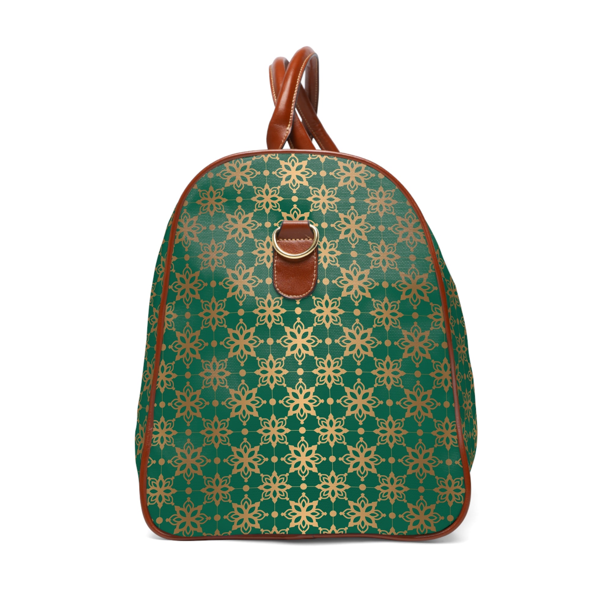 Elegant Green Travel Bag with Gold Accents Perfect for Holiday Trips & Weekend Getaways – Stylish & Durable Overnight Bag for Luxurious and Chic Travel - MRSBYVALLE