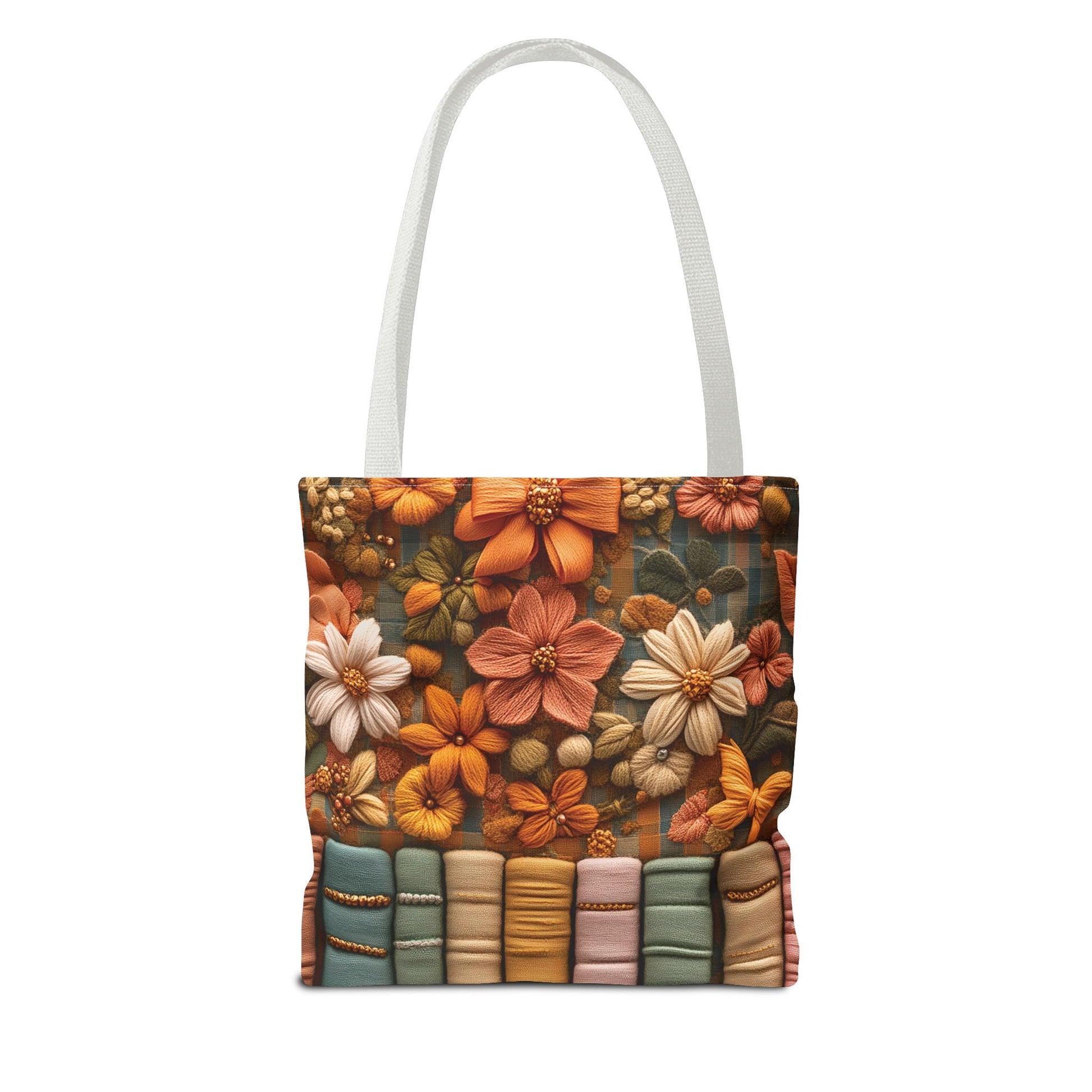 Boho Floral 3D Illusion Tote with Books Design Stylish and Functional Bag for Everyday Use Durable, Reusable, and Perfect for Book Lovers and Boho Enthusiasts Season - MRSBYVALLE